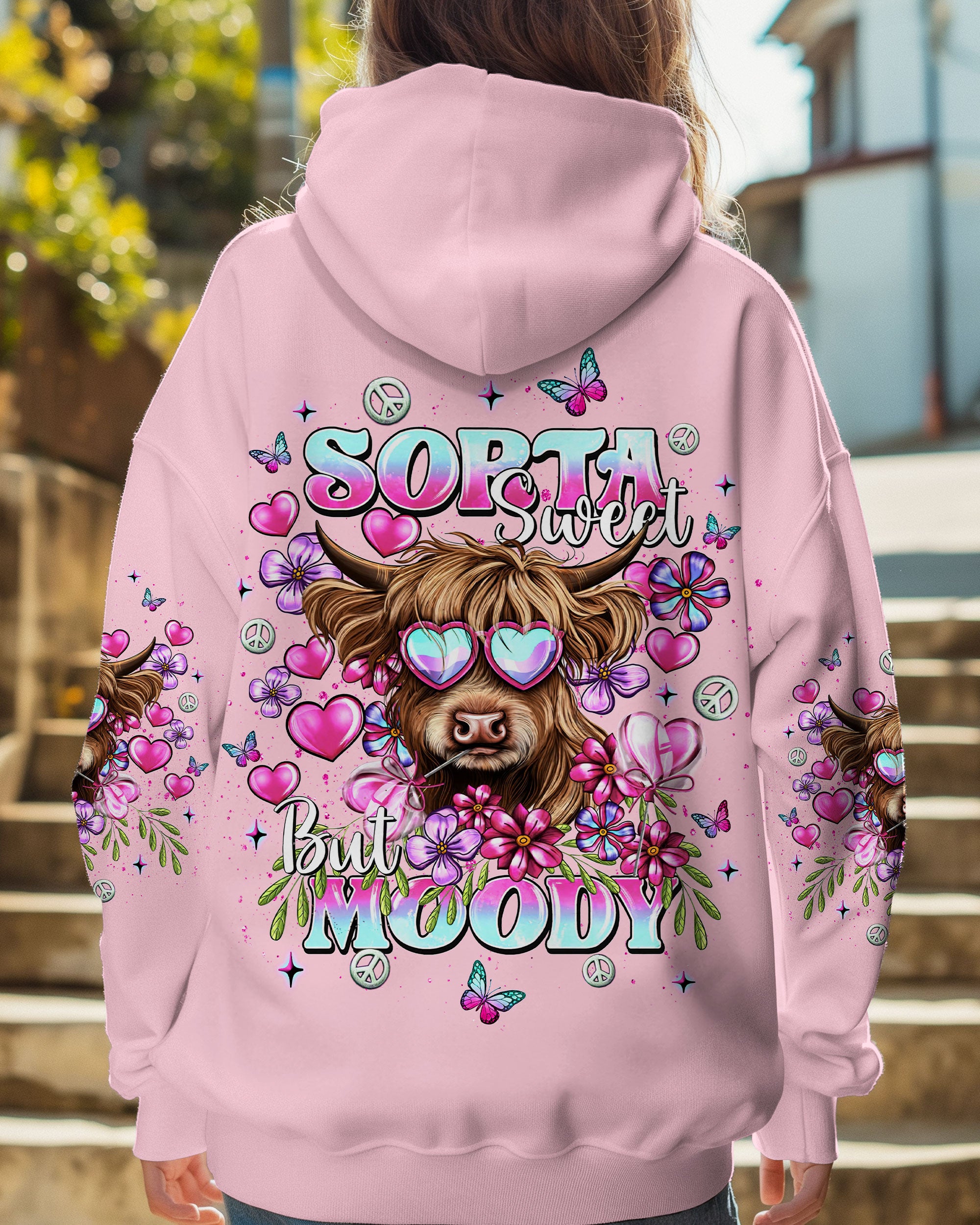 SORTA SWEET BUT MOODY COW ALL OVER PRINT  - TLNT0408253
