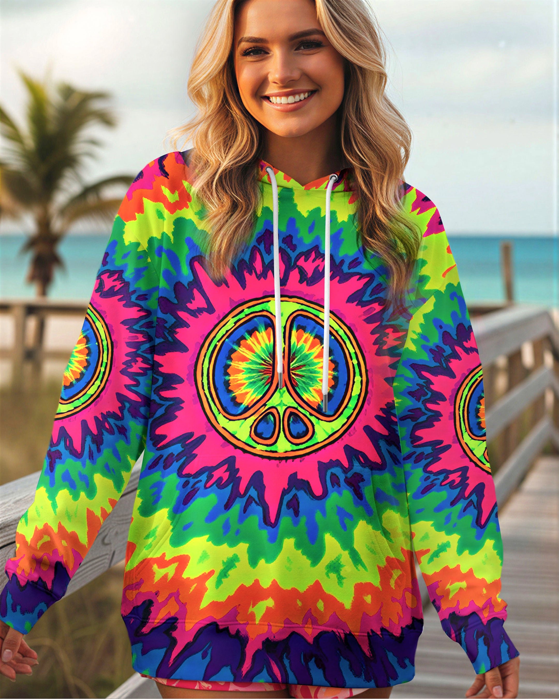 NEON TRIPPY PEACE ALL OVER PRINT - YHHN0801262