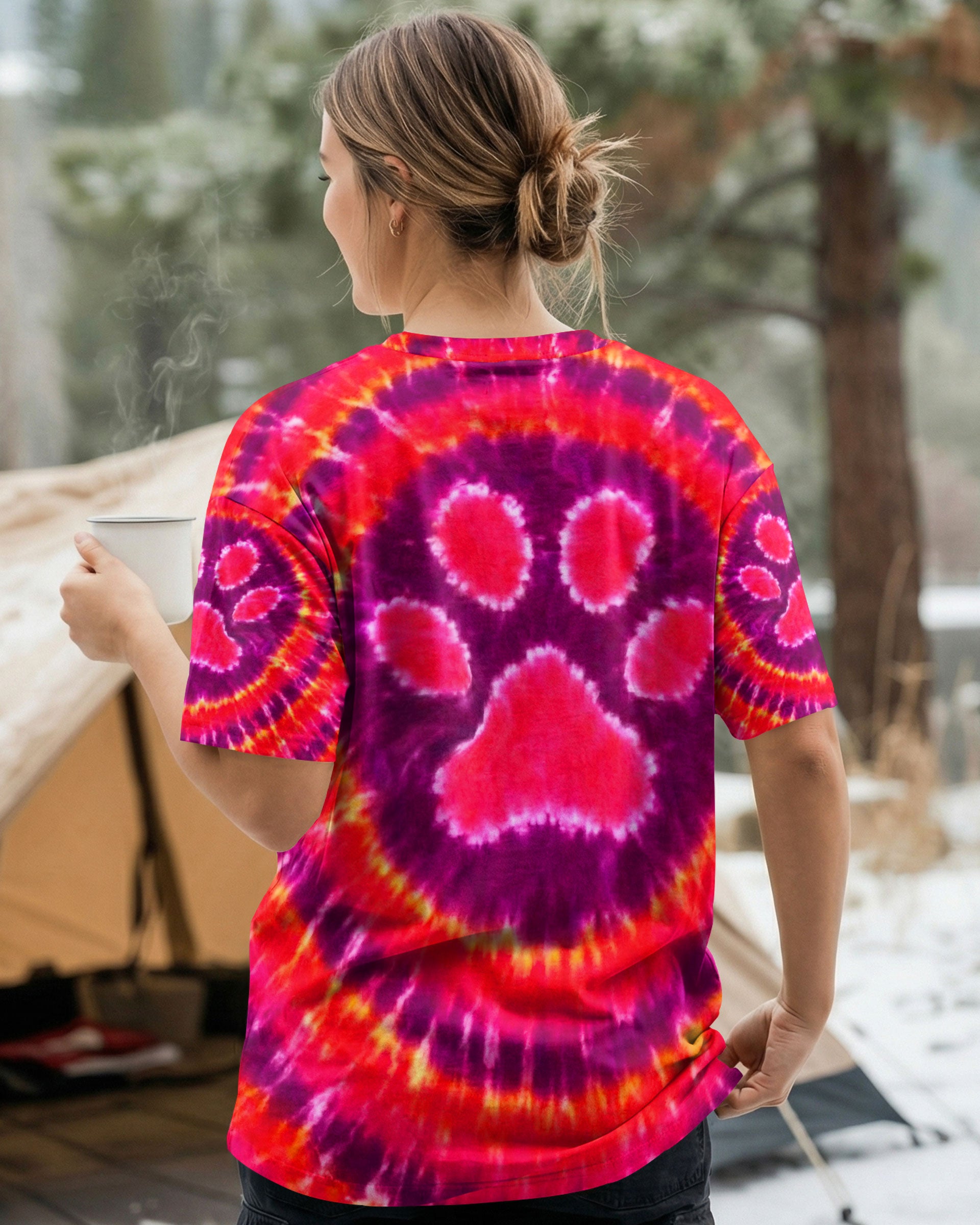 PAW PRINT HOT ORANGE  SWIRL ALL OVER PRINT - TLNT3112252