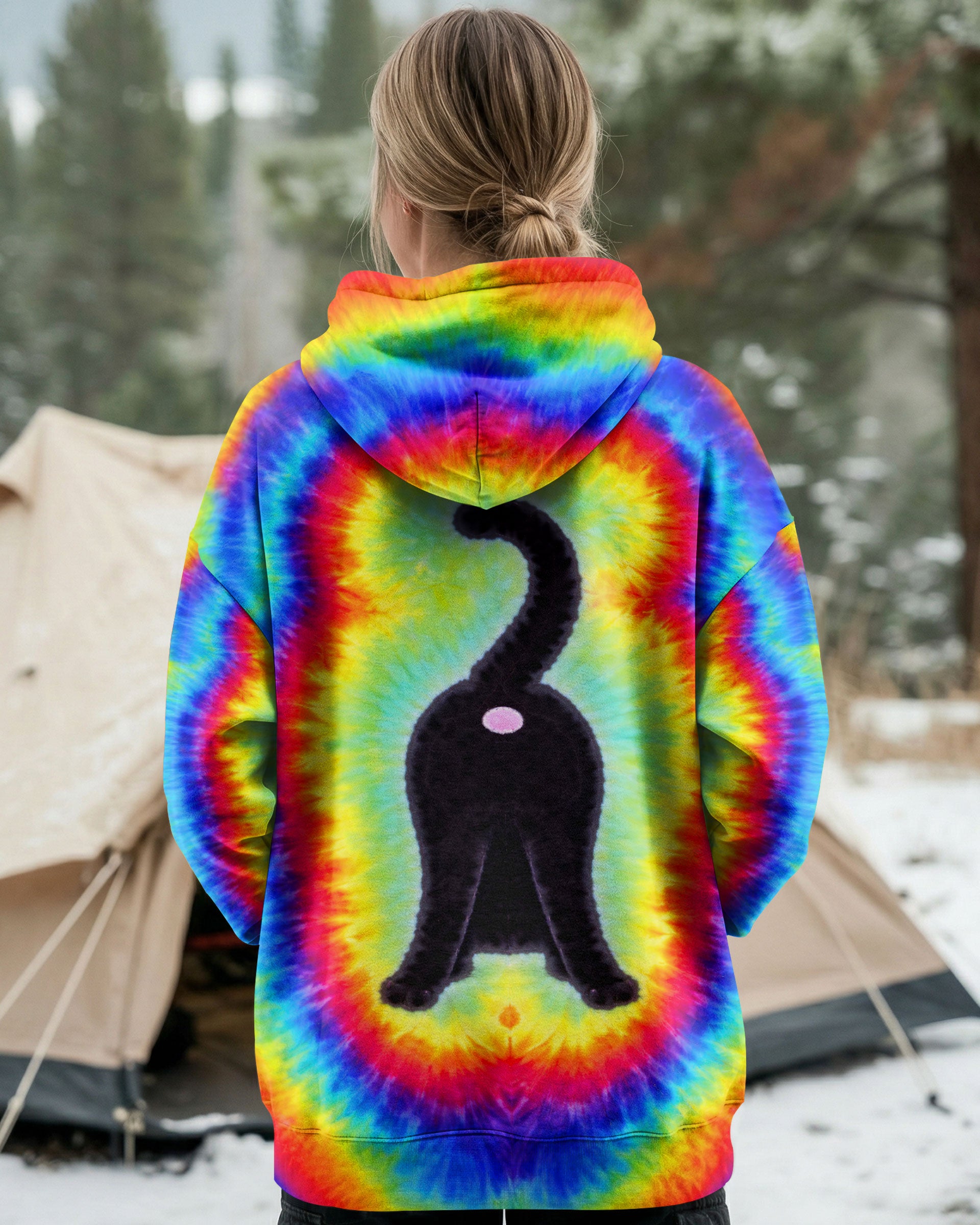 BLACK CAT PLAYFUL  SWIRL ALL OVER PRINT  - TLNT2801261