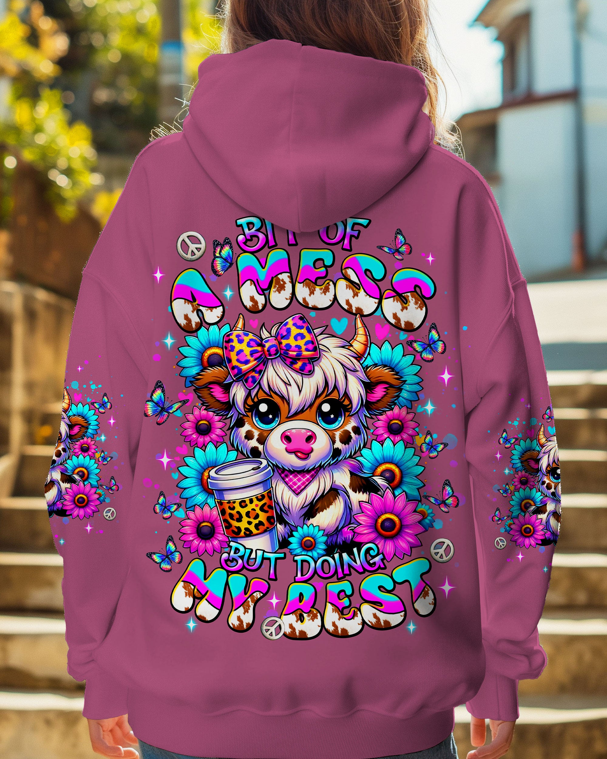 BIT OF A MESS COW ALL OVER PRINT  - TLNT2307253