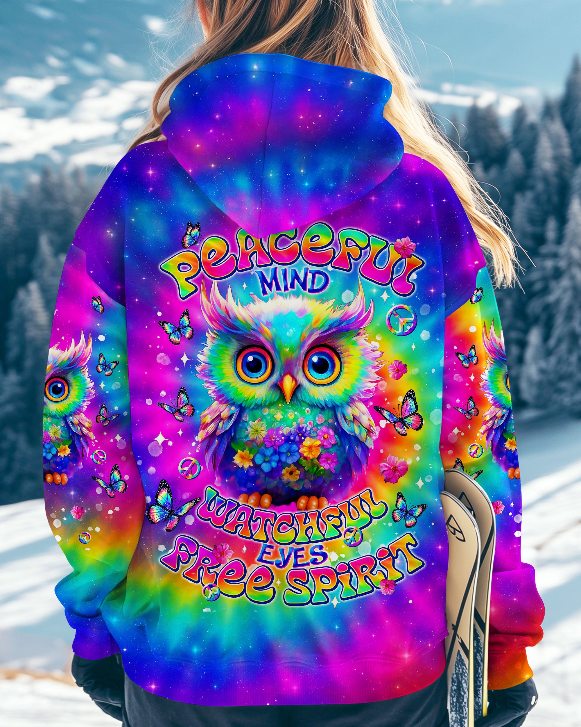 PEACEFUL MIND OWL TIE DYE ALL OVER PRINT - TLNT1207254