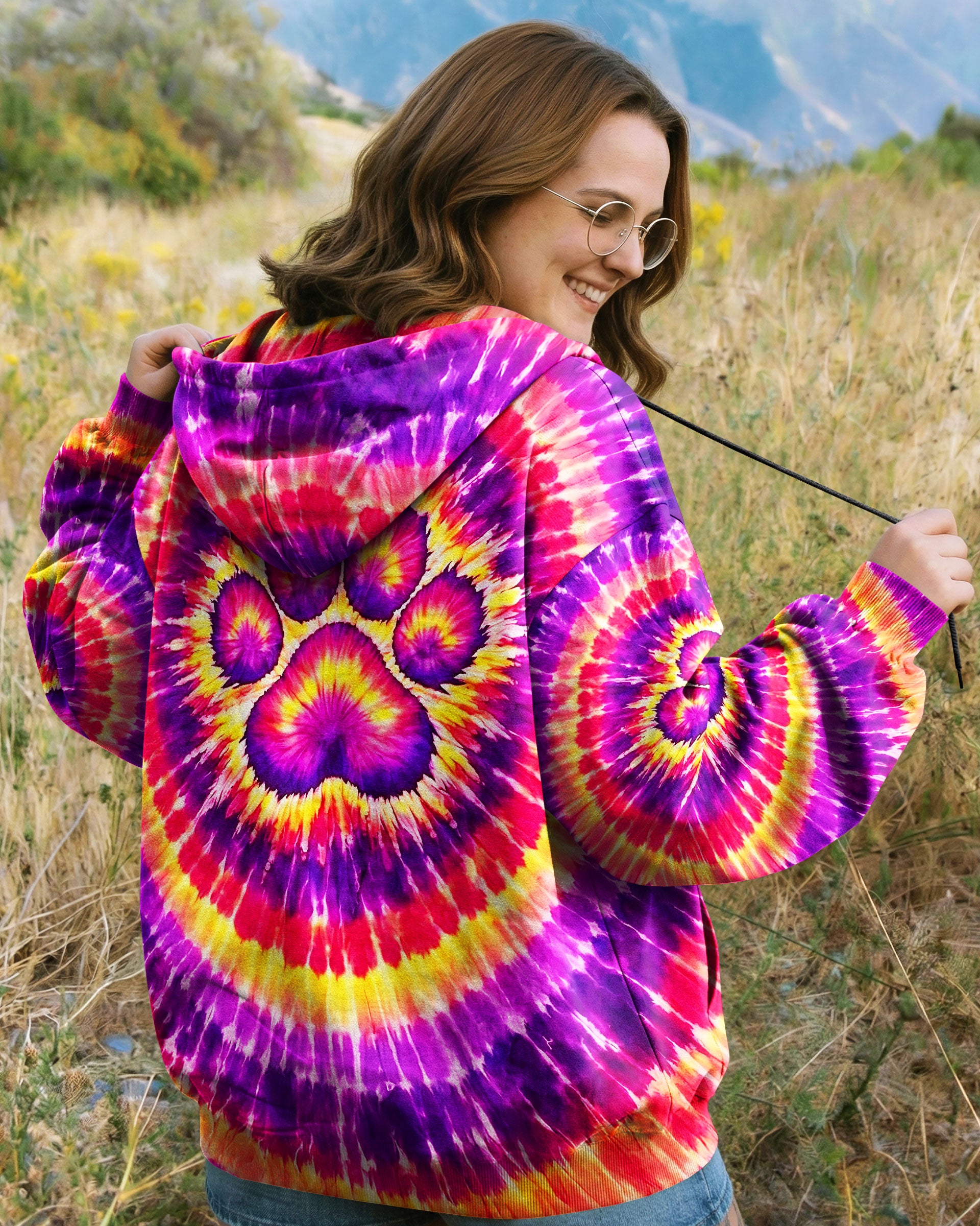 PAW PRINT SUNSET SWIRL ALL OVER PRINT - TLNT2602261