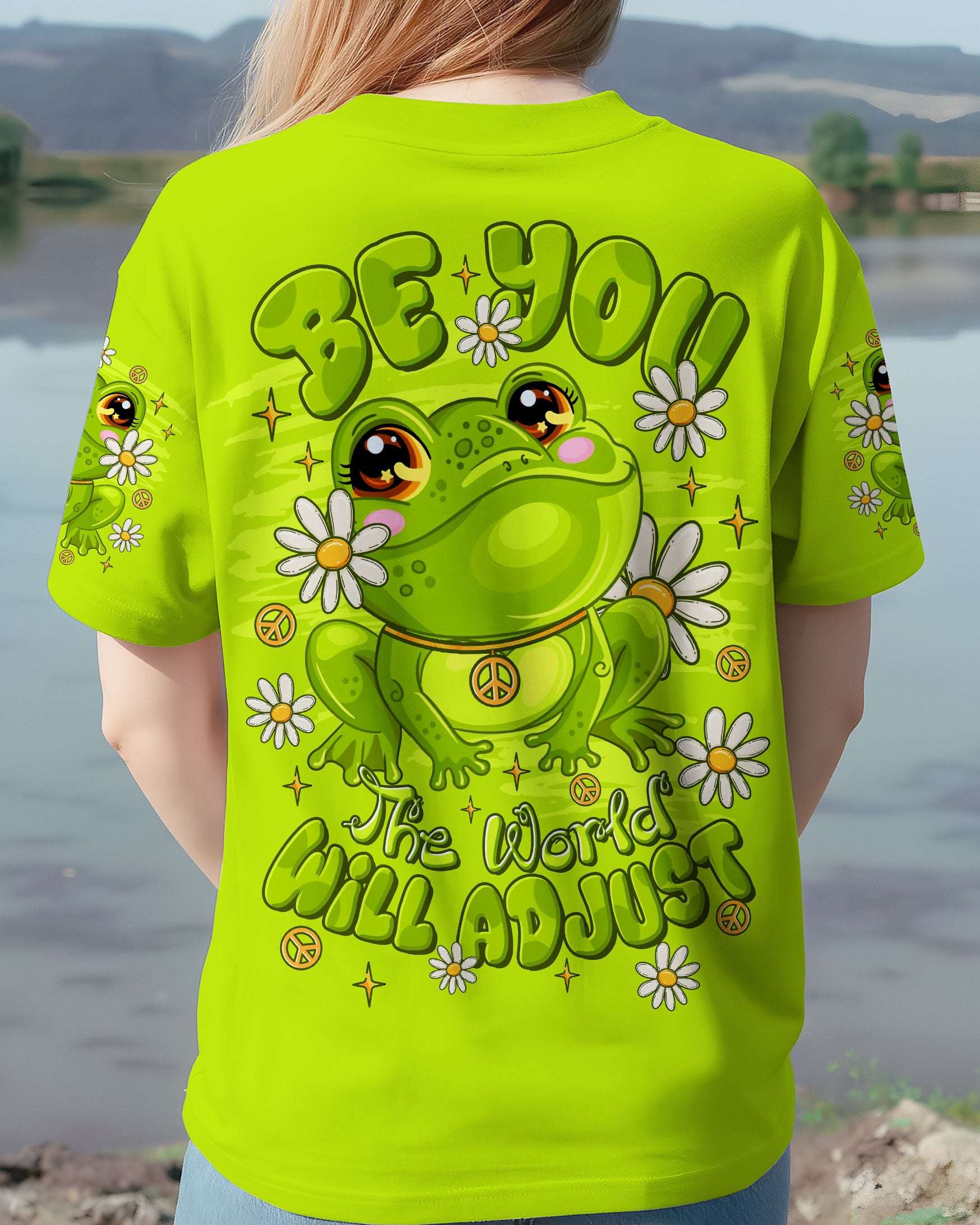 BE YOU THE WORLD WILL ADJUST FROG ALL OVER PRINT - TLTR1609251
