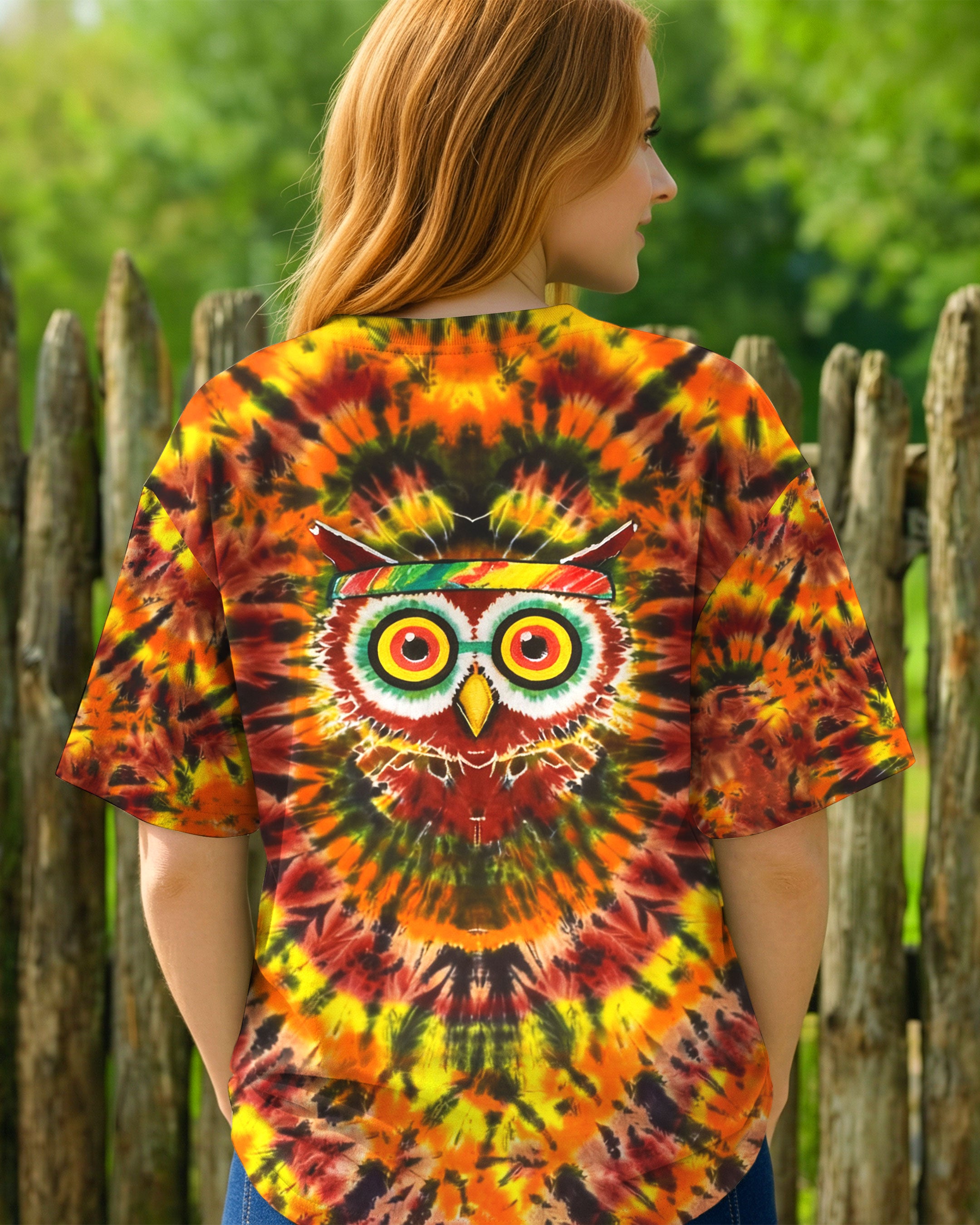 VIVID PSYCHEDELIC OWL ALL OVER PRINT - YHHN2301262
