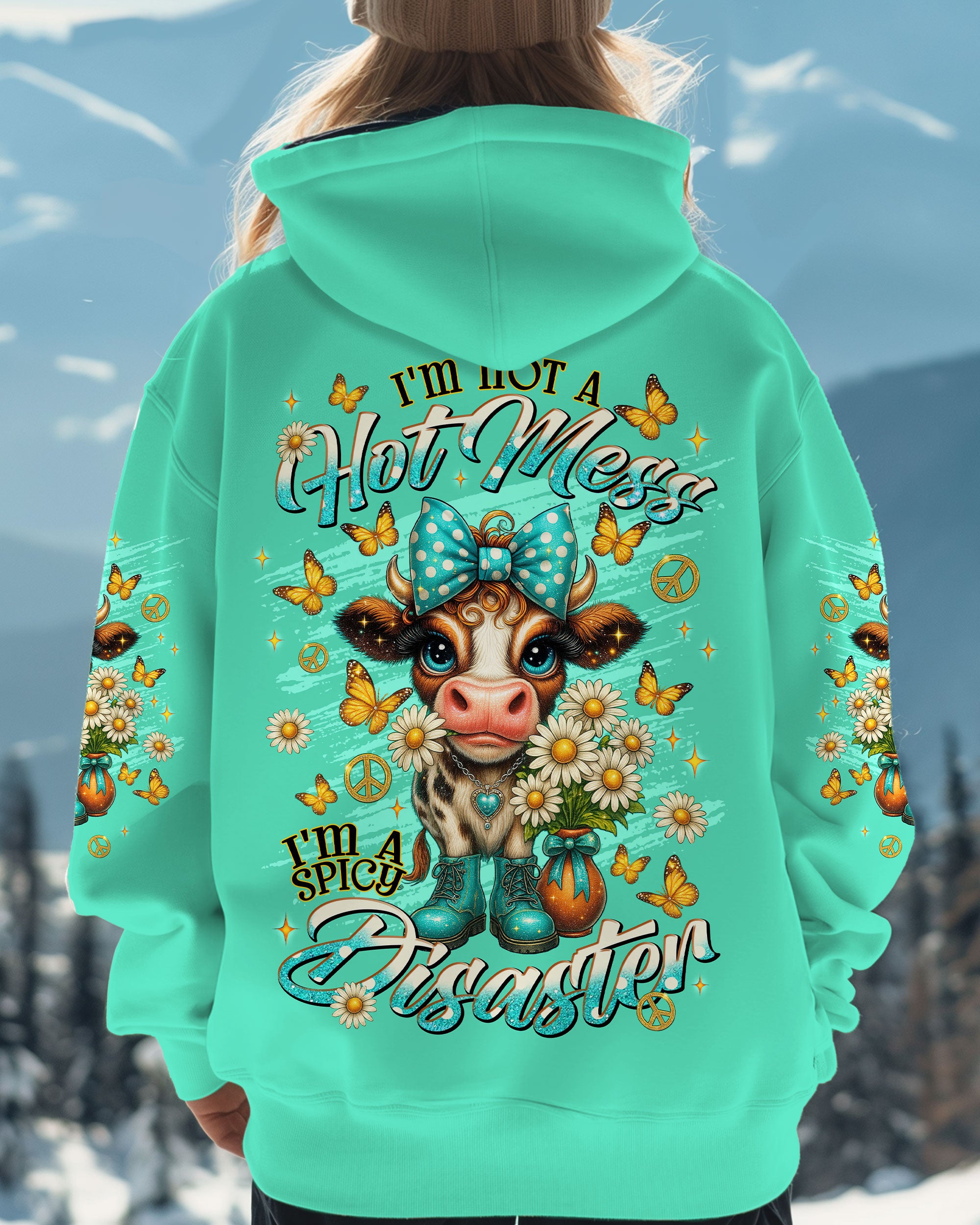 I'M NOT A HOT MESS COW ALL OVER PRINT  - TLNT1007253