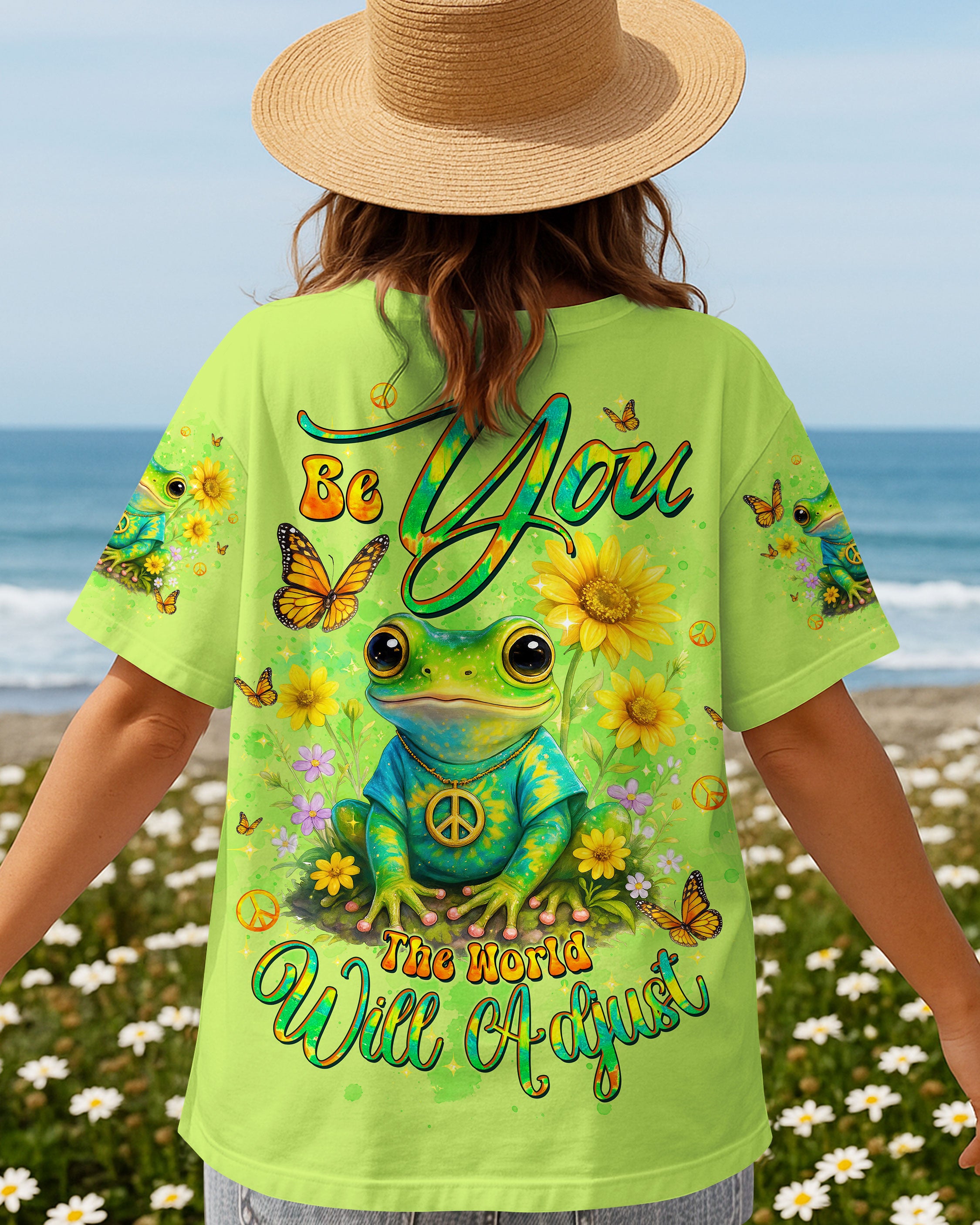 BE YOU THE WORLD WILL ADJUST FROG ALL OVER PRINT - TLTW0410251