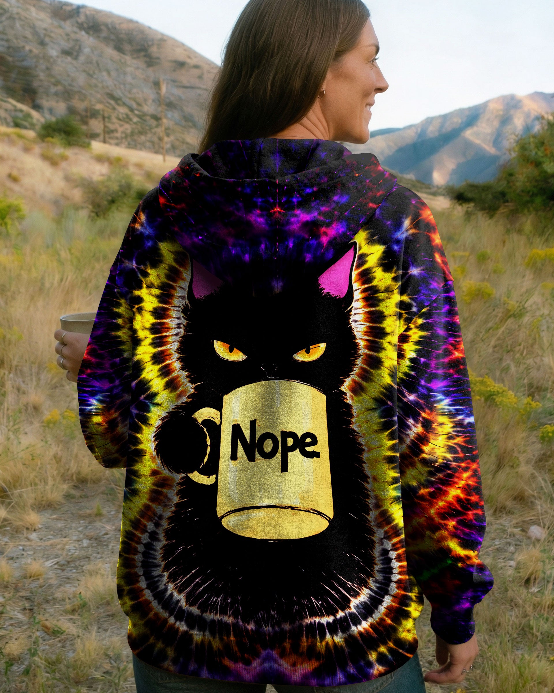 NOPE BLACK CAT SWIRL ALL OVER PRINT   - TLNT0303261