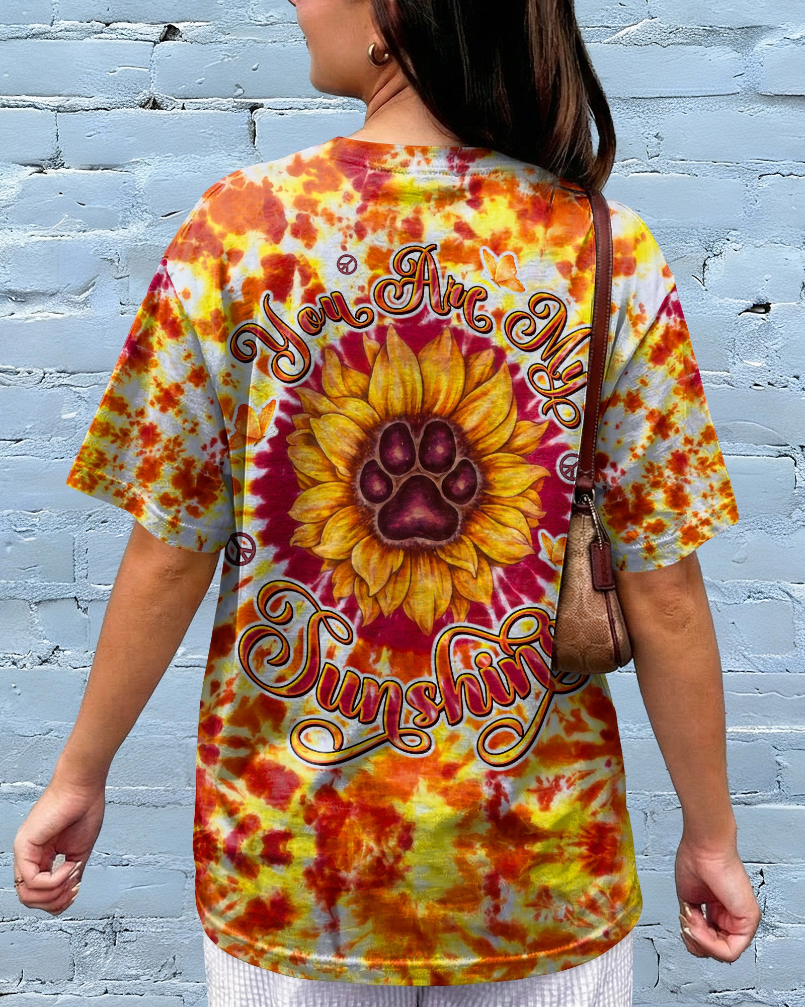 YOU ARE MY SUNSHINE PAW PRINT SUNFLOWER BURST ALL OVER PRINT  - TLTW3006264