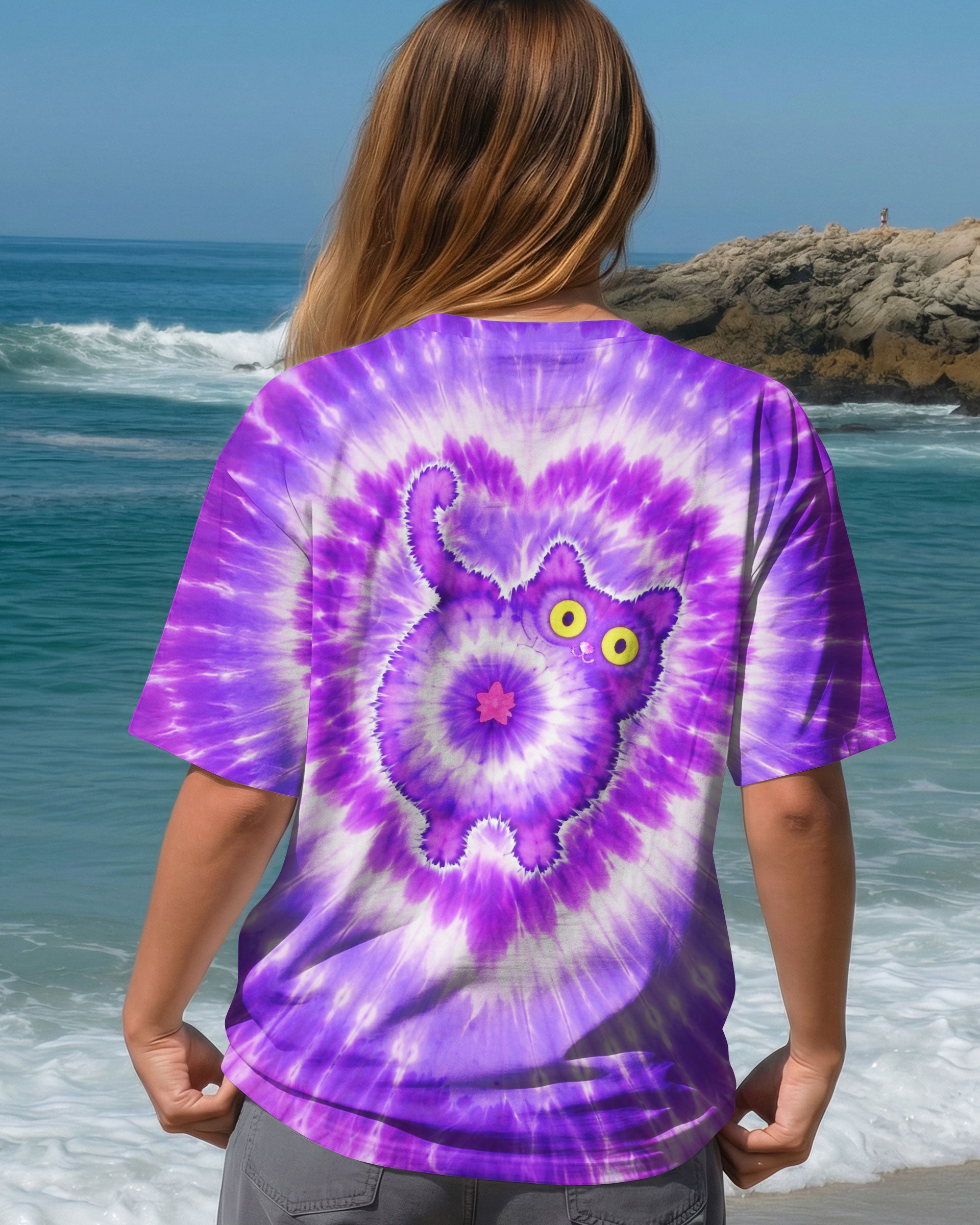 FUNNY CAT PURPLE SWIRL  ALL OVER PRINT - TLTW0801261