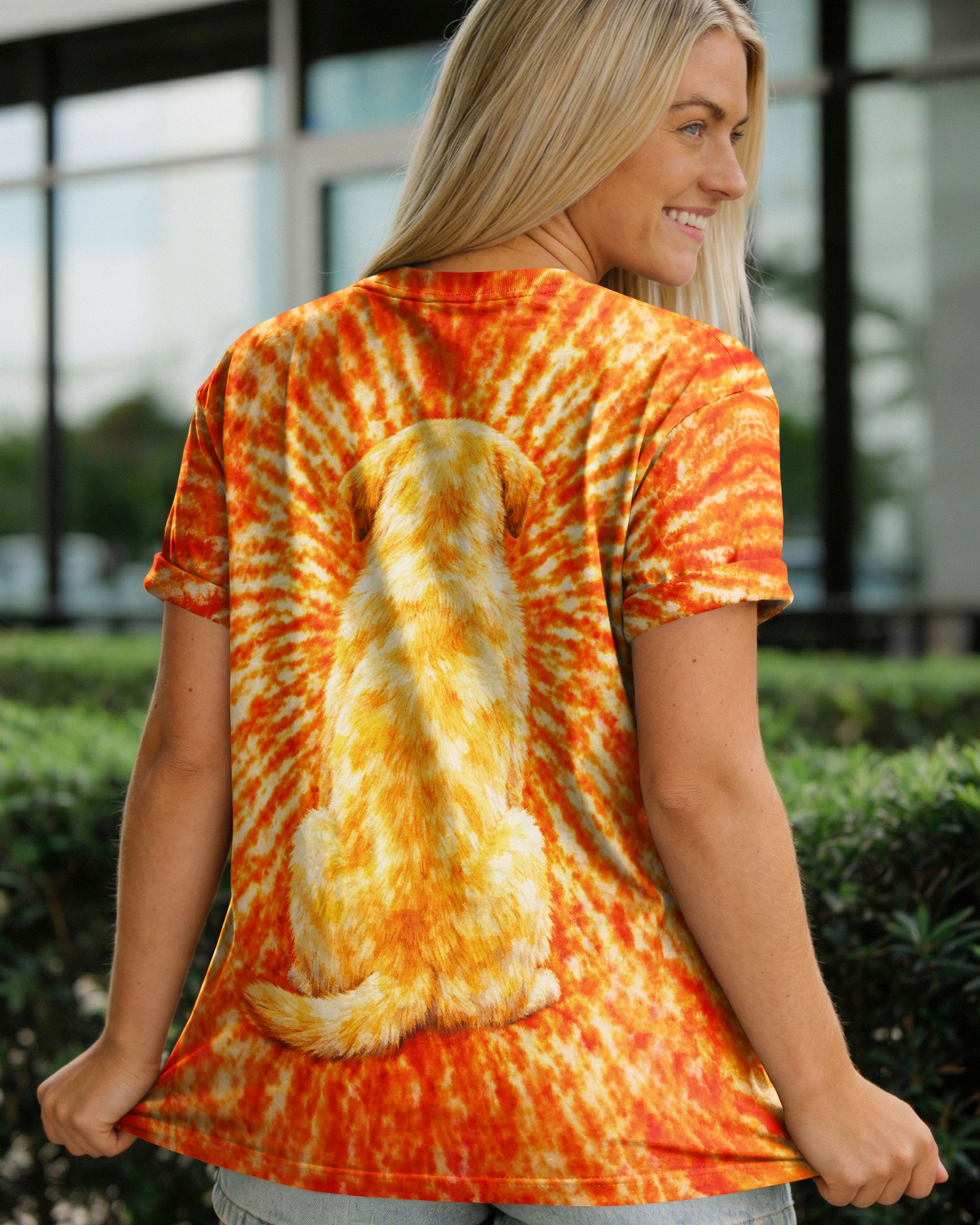 LABRADOR RETRIEVER  DOG ORANGE SWIRL ALL OVER PRINT   - TLNT0703261