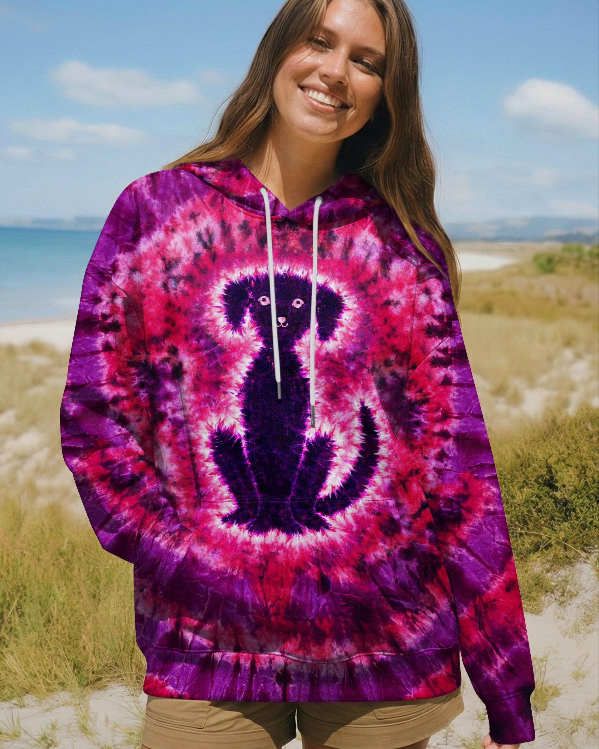 LABRADOR DOG PINK & PURPLE SWIRL ALL OVER PRINT   - TLTW0701261
