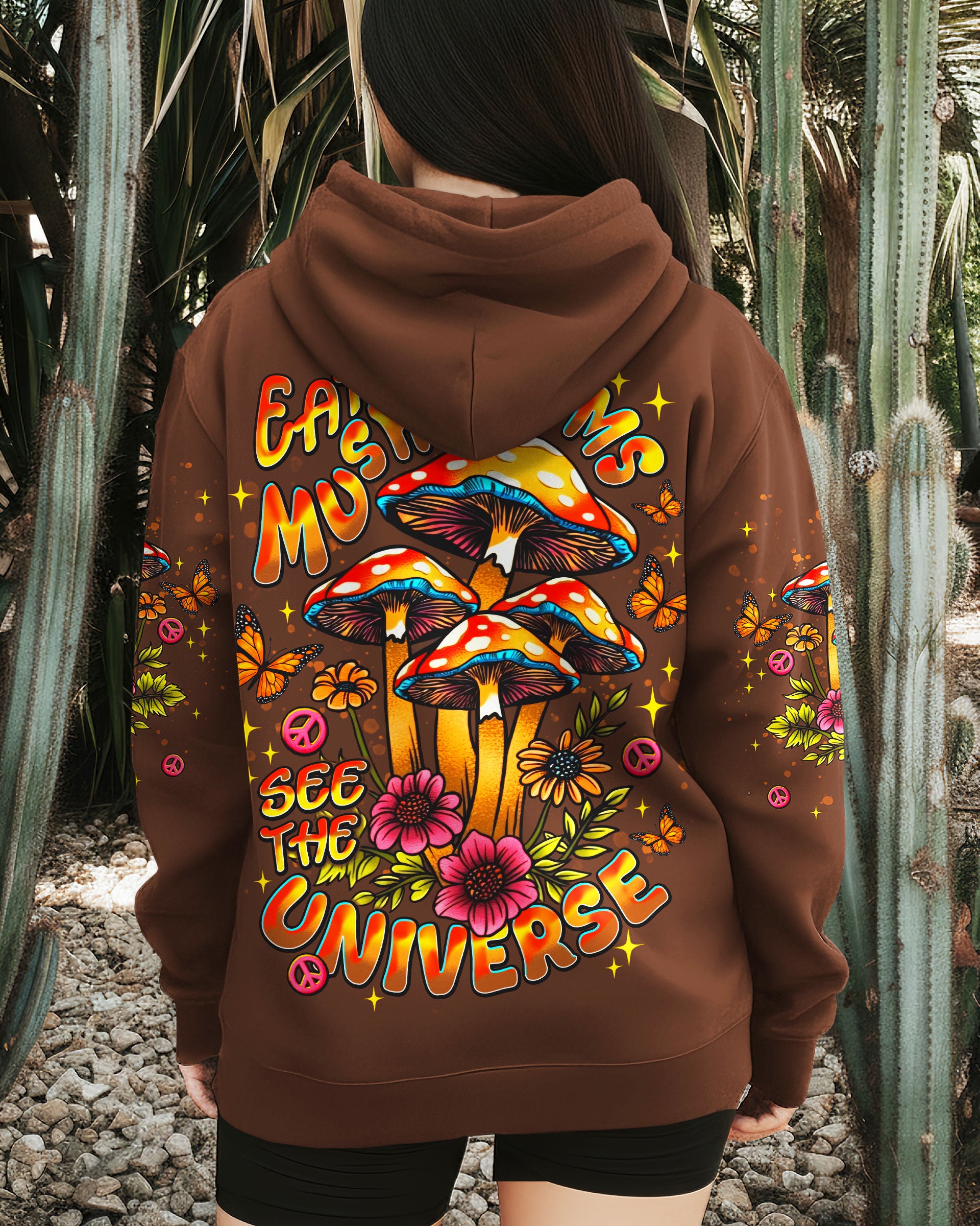EAT MUSHROOMS SEE THE UNIVERSE ALL OVER PRINT - TLNT0910252