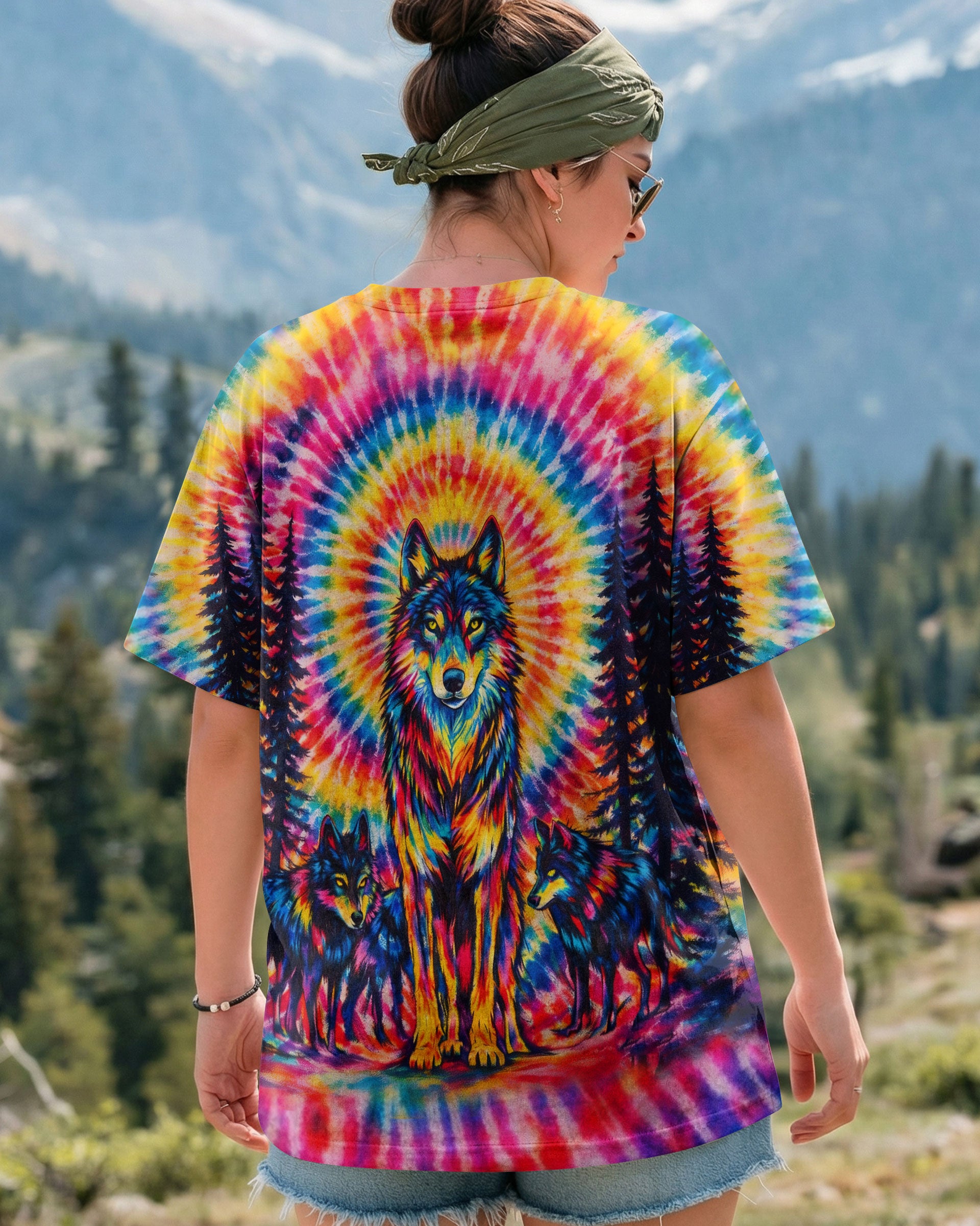 WOLF PACK COLORFUL SWIRL ALL OVER PRINT - TLTW2201261