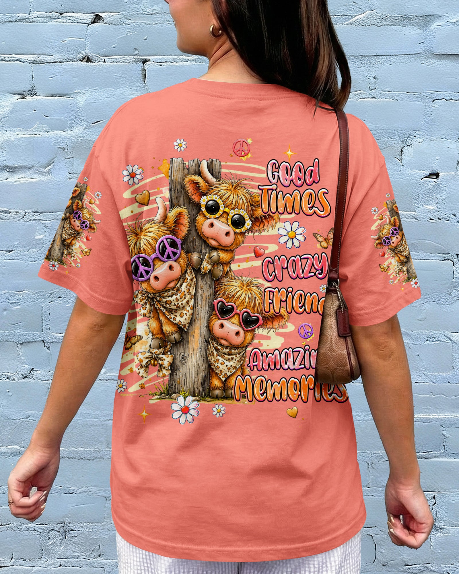 GOOD TIMES CRAZY FRIENDS HIGHLAND COW ALL OVER PRINT - TLHG0807261