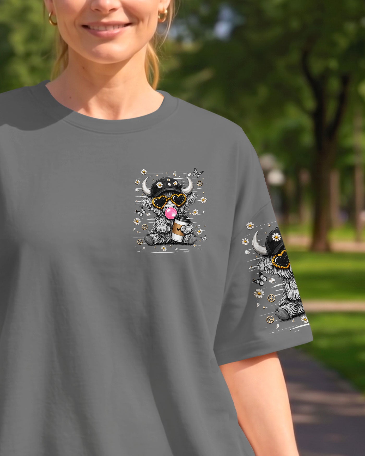 LITTLE BIT A HOT MESS COW ALL OVER PRINT  - TLHN1706264