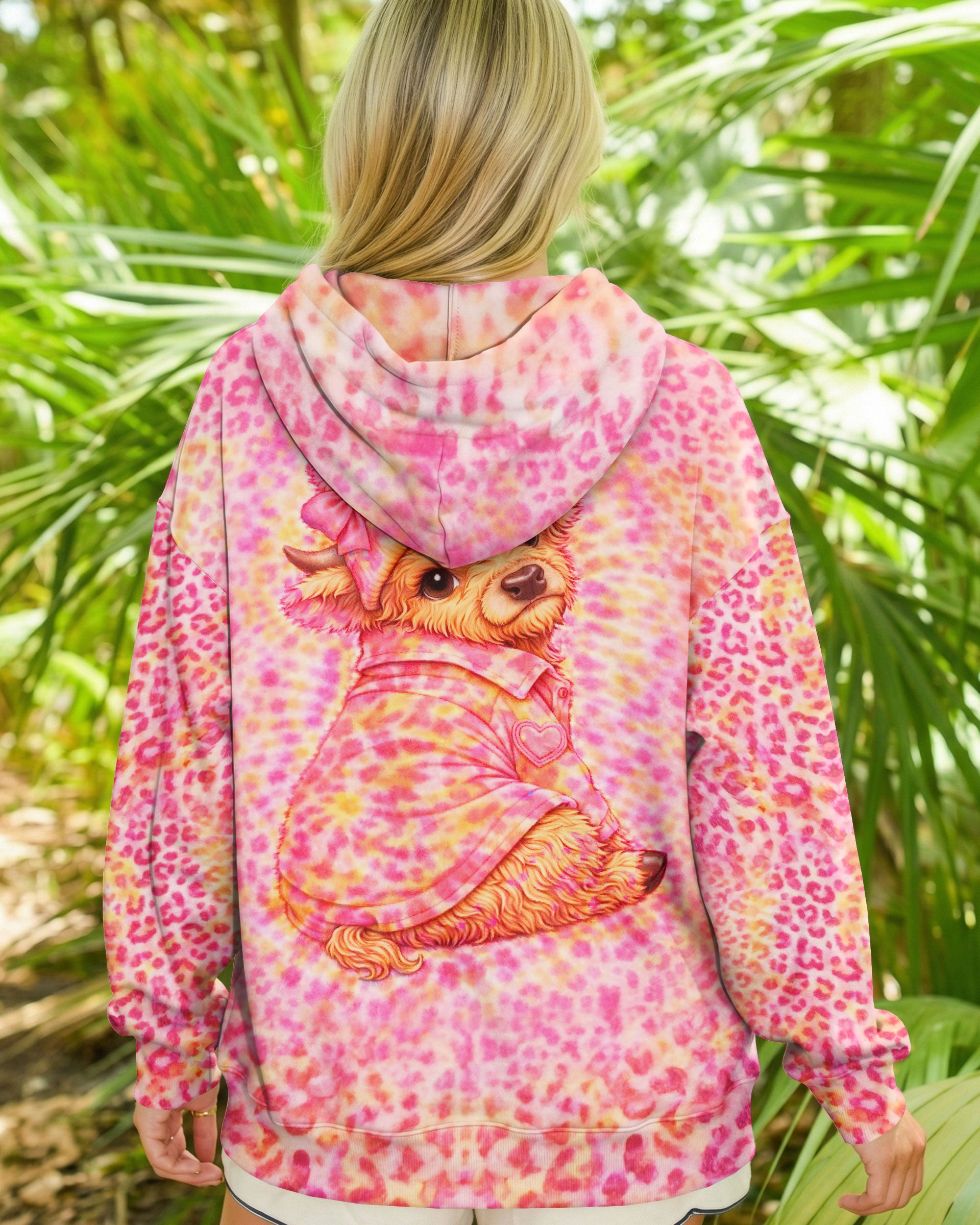 HIGHLAND COW LEOPARD PINK SWIRL  ALL OVER PRINT - TLNT2303262