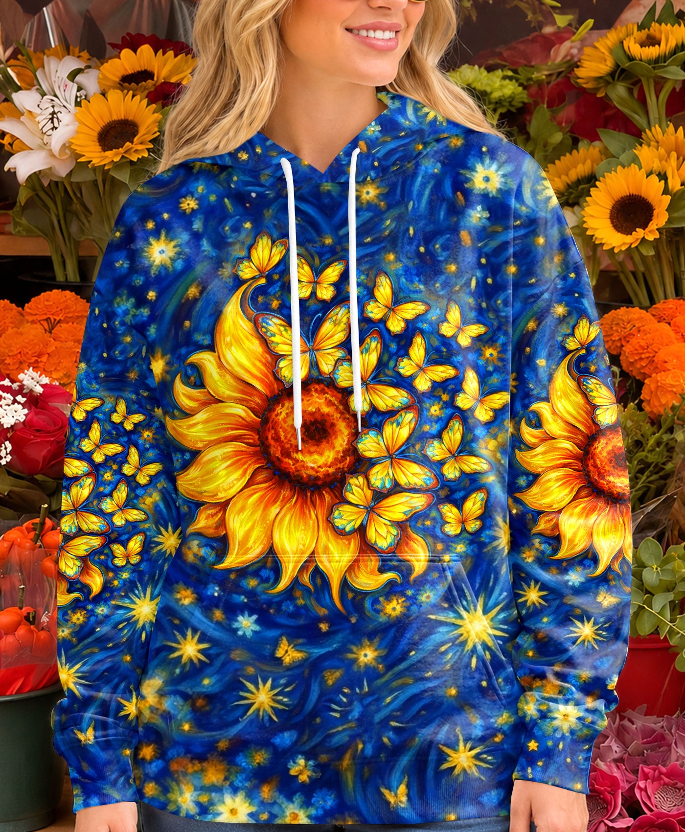 BUTTERFLY SUNFLOWER ALL OVER PRINT - TLHN0907262