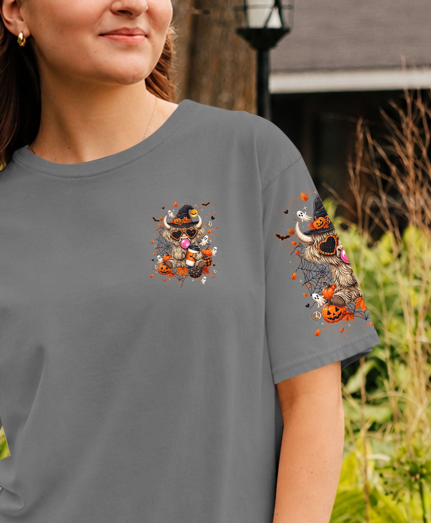 WITCH SWITCH HIGHLAND COW HALLOWEEN ALL OVER PRINT - TLHN2007262