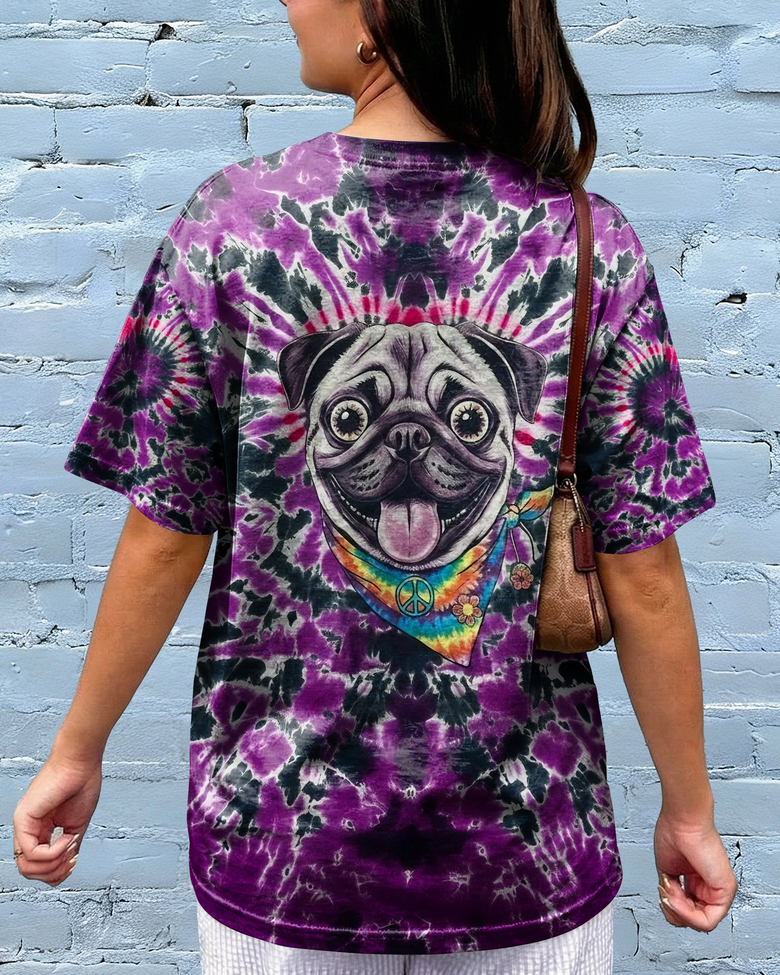 PURPLE SWIRL FUNNY PUG DOG ALL OVER PRINT - YHLT0202261