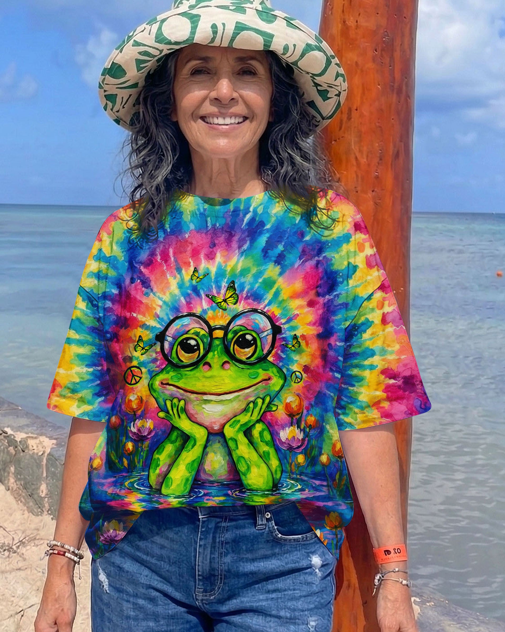BE YOU THE WORLD WILL ADJUST FROG ALL OVER PRINT - TLTW2304263