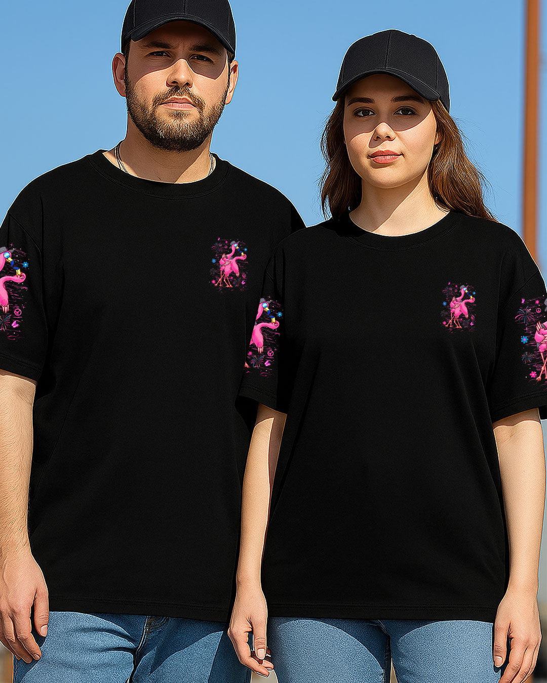 YOU & ME WE GOT THIS FLAMINGO COUPLE ALL OVER PRINT - YHHN2008252