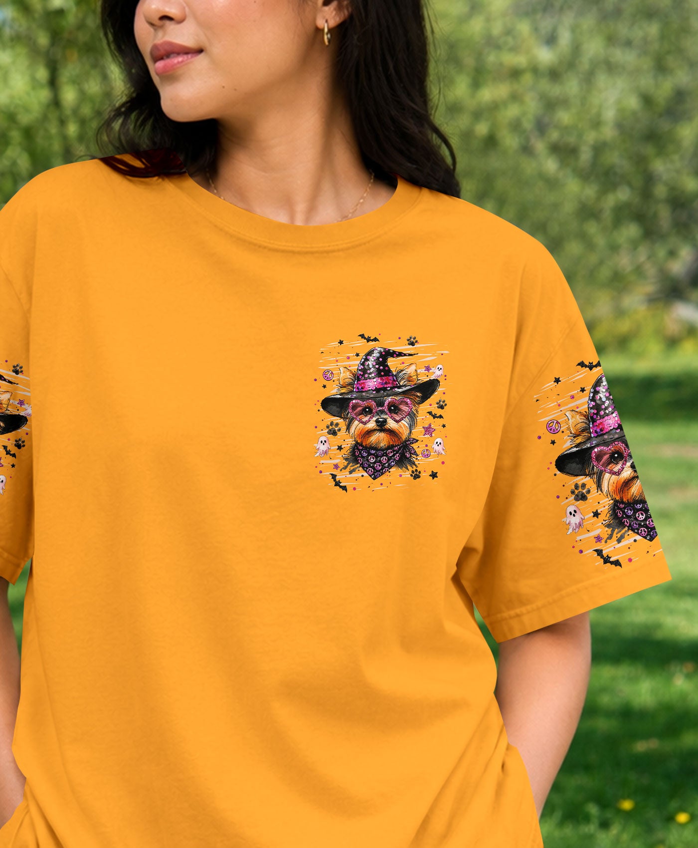 A WEE BIT WICKED YORKIE DOG HALLOWEEN ALL OVER PRINT - TLHN1707262