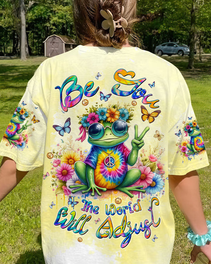 BE YOU THE WORLD WILL ADJUST FROG ALL OVER PRINT - TLTW1006245