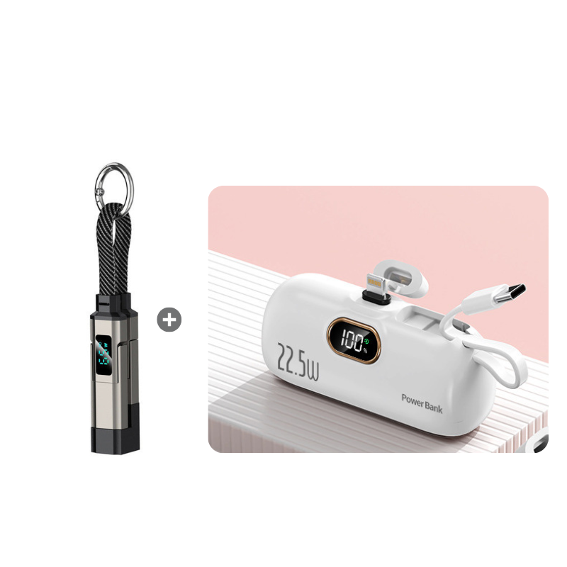 🔥HOT SALE 50% OFF🔥4-in-1 Digital Display Keychain Charging Cable