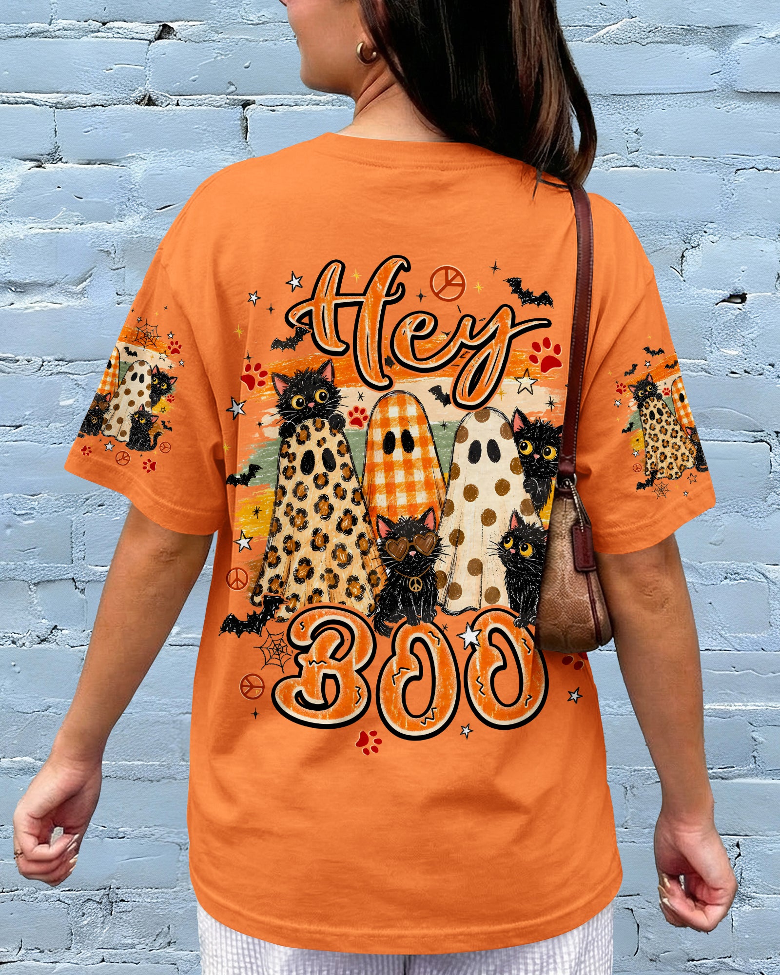 HEY BOO HALLOWEEN CAT ALL OVER PRINT - TYPQ2407261