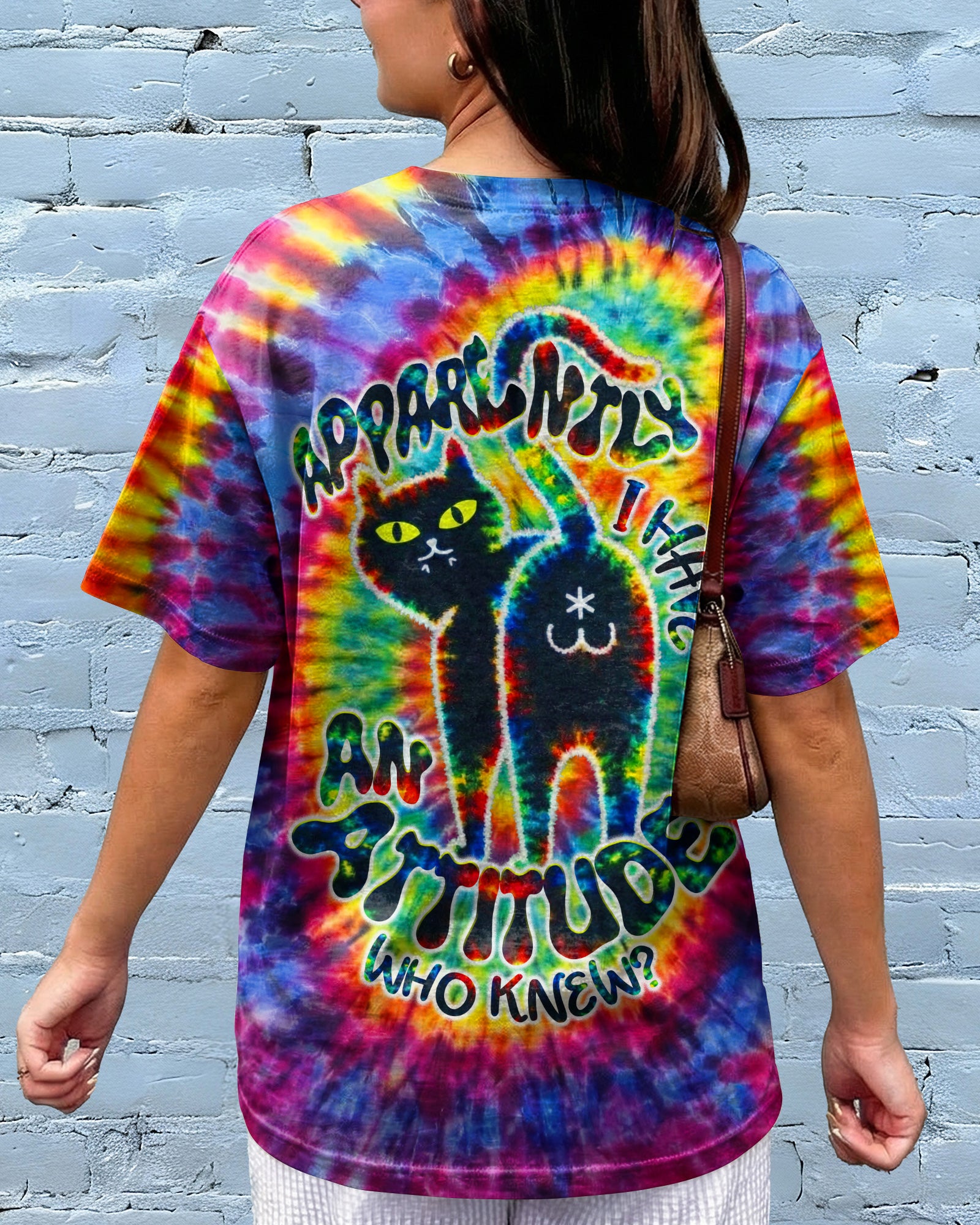 APPARENTLY I HAVE AN ATTITUDE WHO KNEW CAT SWIRL ALL OVER PRINT - TLNT2503263