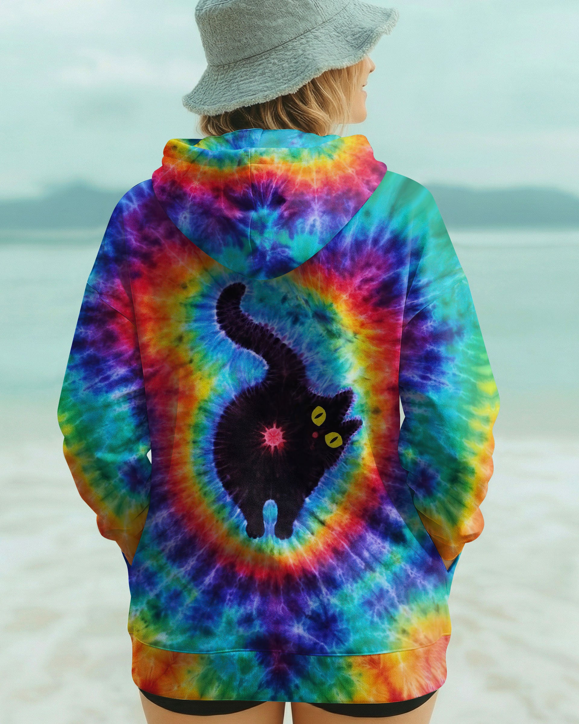 CAT COLORFUL SWIRL PATTERN ALL OVER PRINT - TLTW2412252