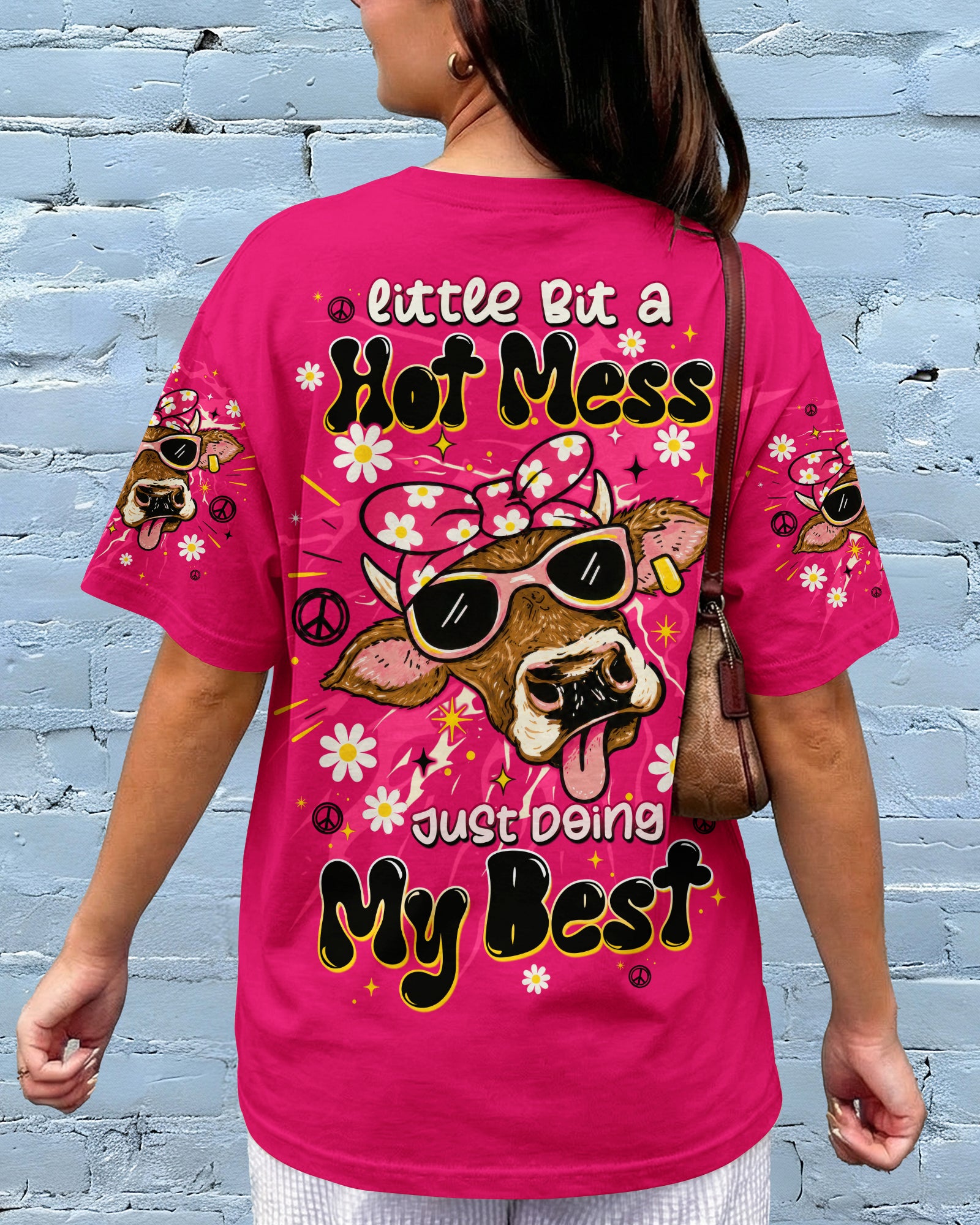 LITTLE BIT A HOT MESS COW ALL OVER PRINT  - TLTW1706264