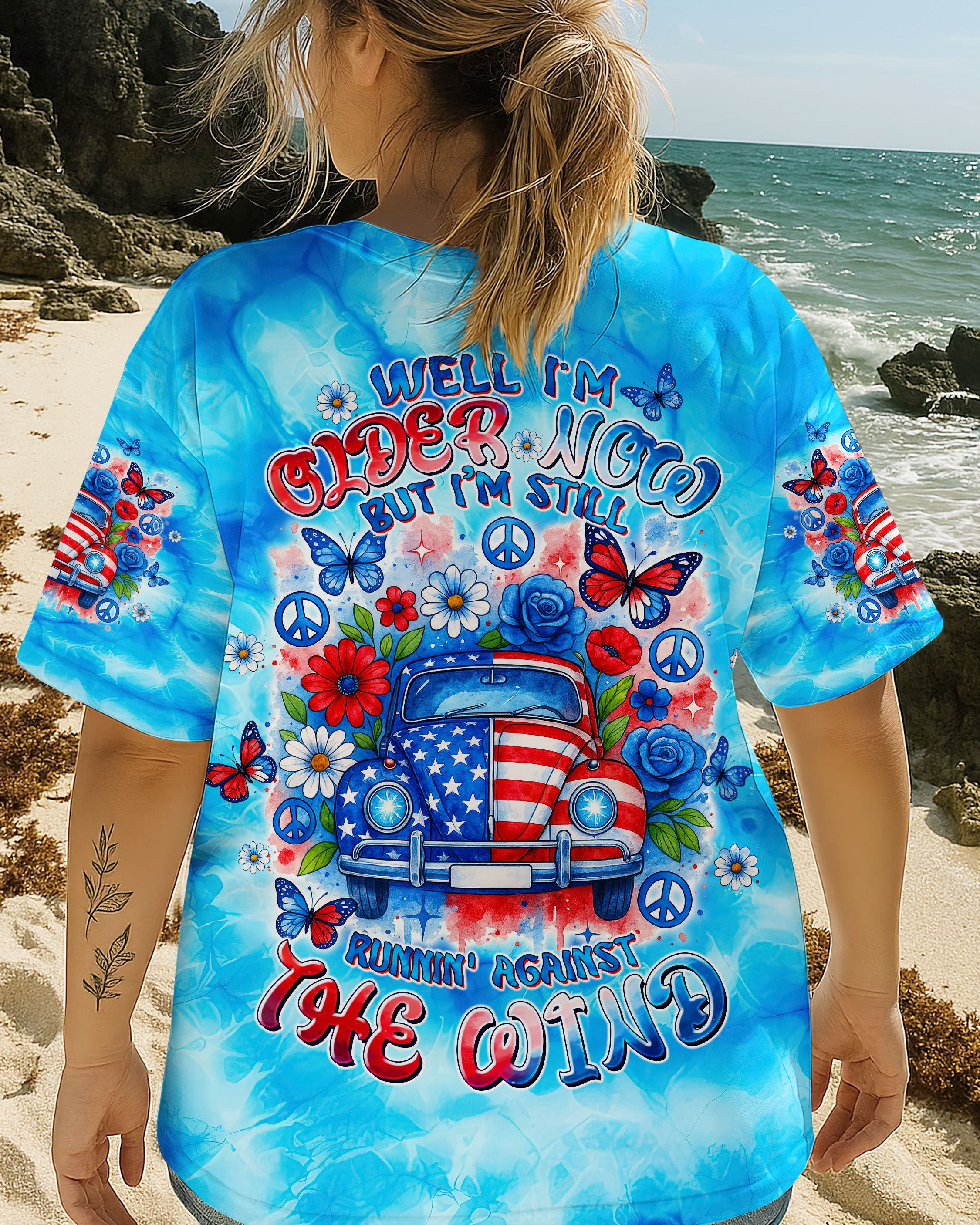 RUNNING AGAINST THE WIND AMERICA CAR ALL OVER PRINT - TLTW1505253