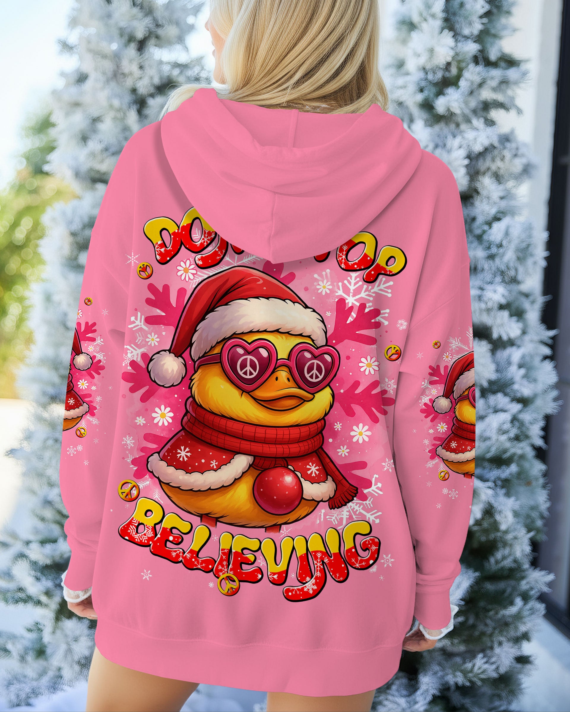 DON'T STOP BELIEVING DUCK CHRISTMAS ALL OVER PRINT - TLNT1410251