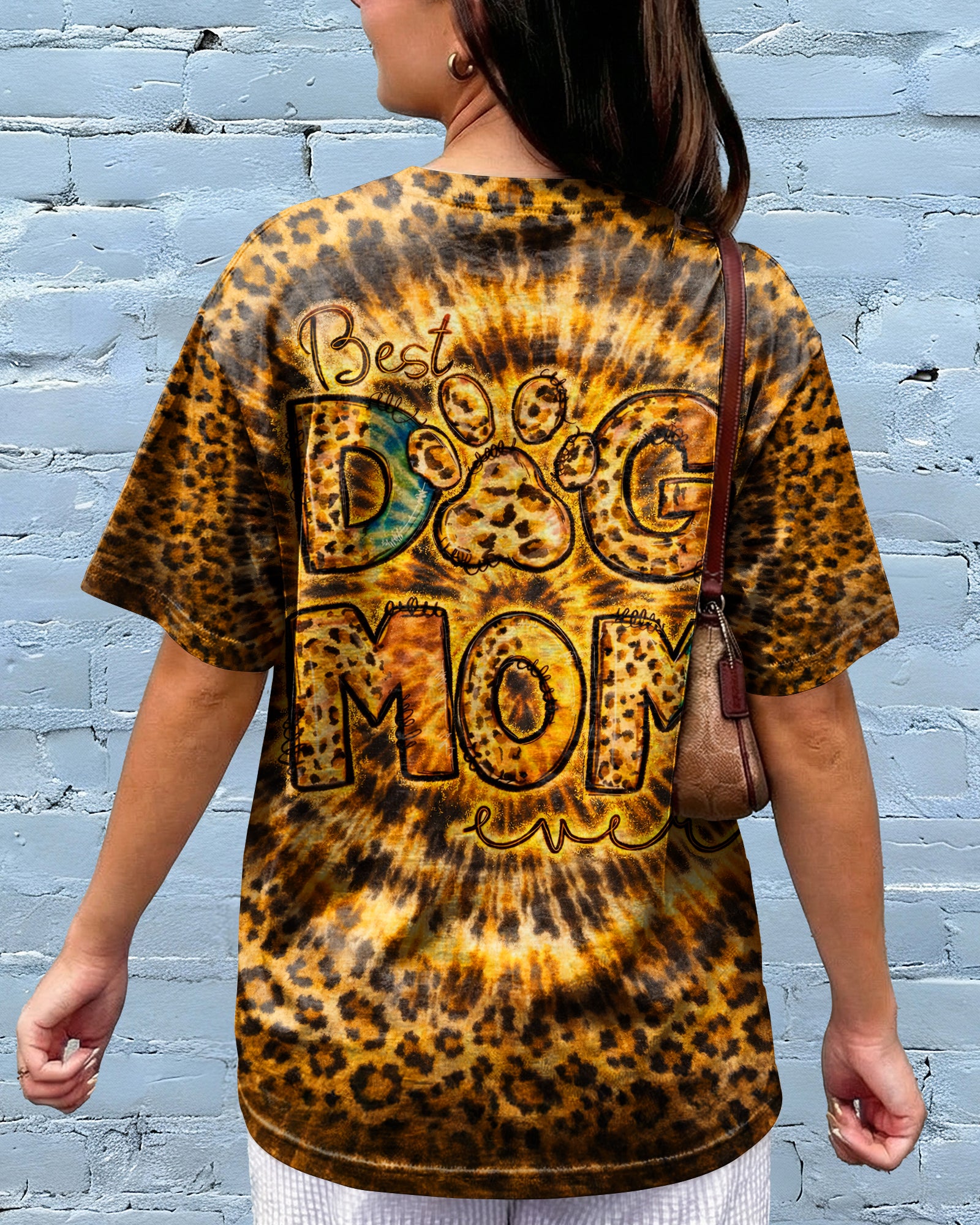 BEST DOG MOM EVER LEOPARD SWIRL ALL OVER PRINT   - TLNT1003261