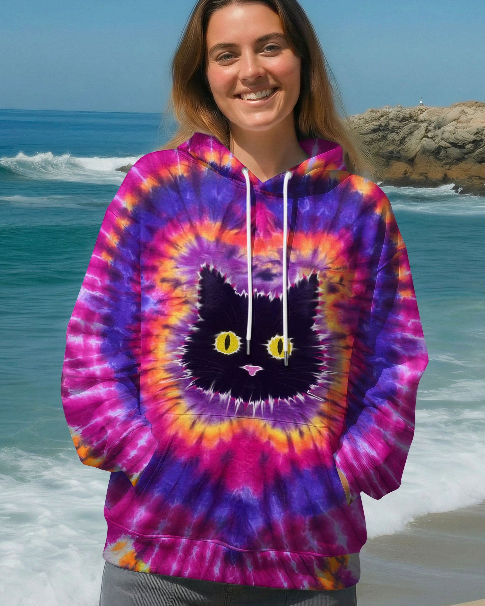 CAT PINK & PURPLE SWIRL ALL OVER PRINT - TLTW2512252