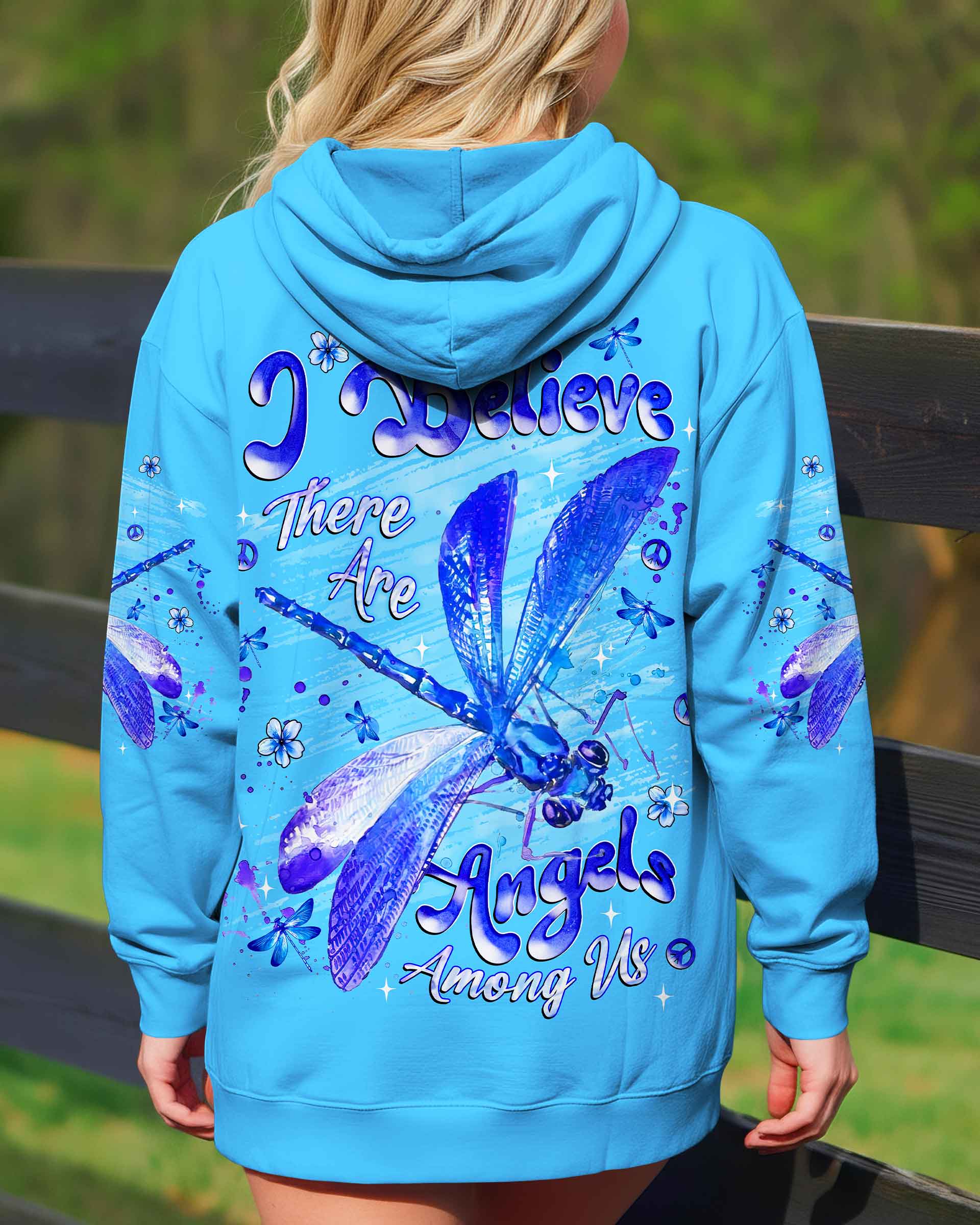 I BELIEVE THERE ARE ANGELS AMONG US DRAGONFLY ALL OVER PRINT - TLNT1511252