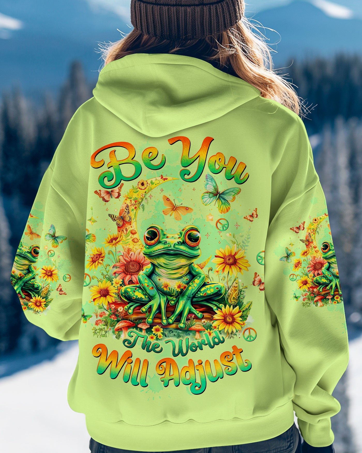 BE YOU THE WORLD WILL ADJUST FROG ALL OVER PRINT  - TLTW2611244
