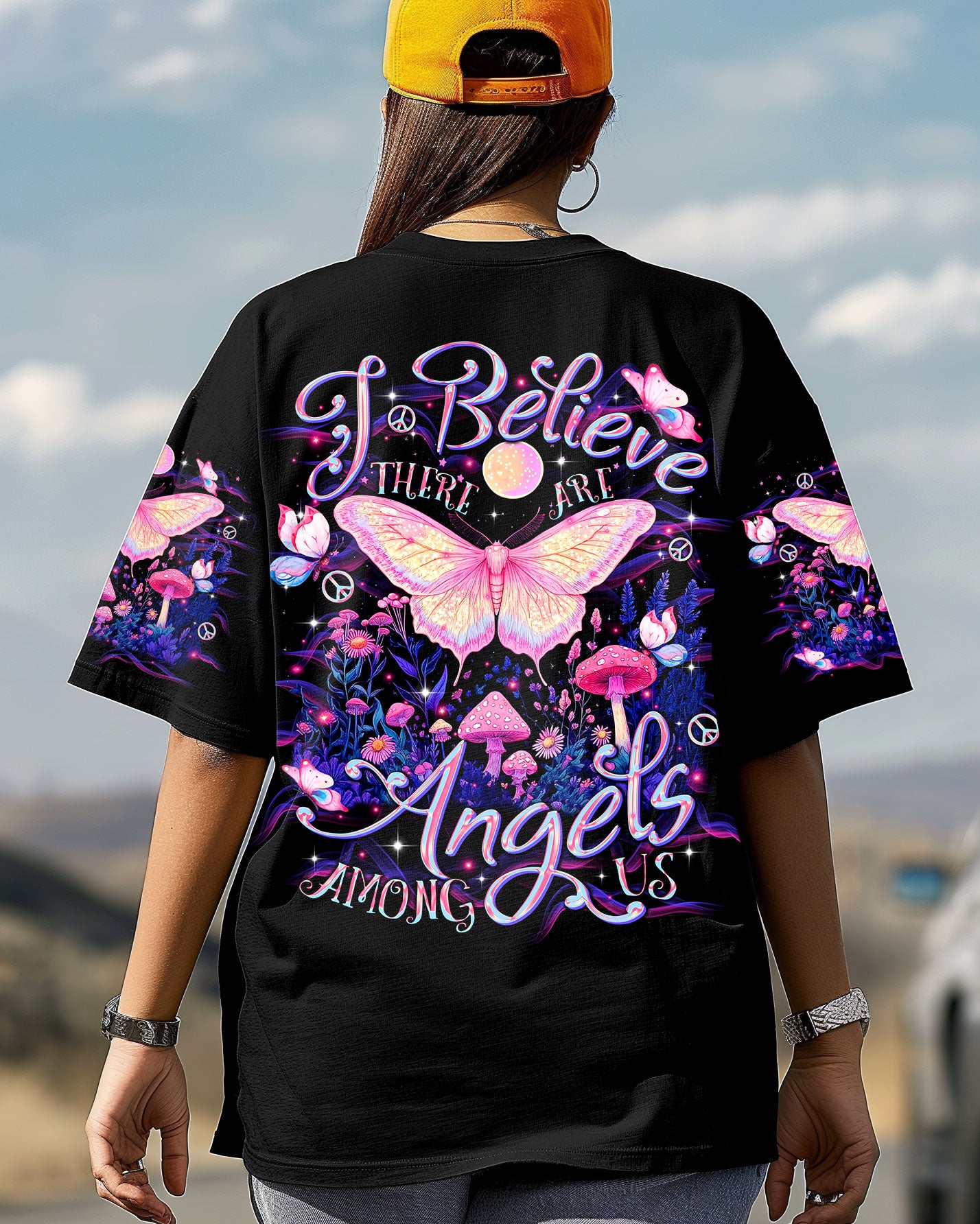 I BELIEVE THERE ARE ANGELS AMONG US BUTTERFLY ALL OVER PRINT  - TLTR1903254