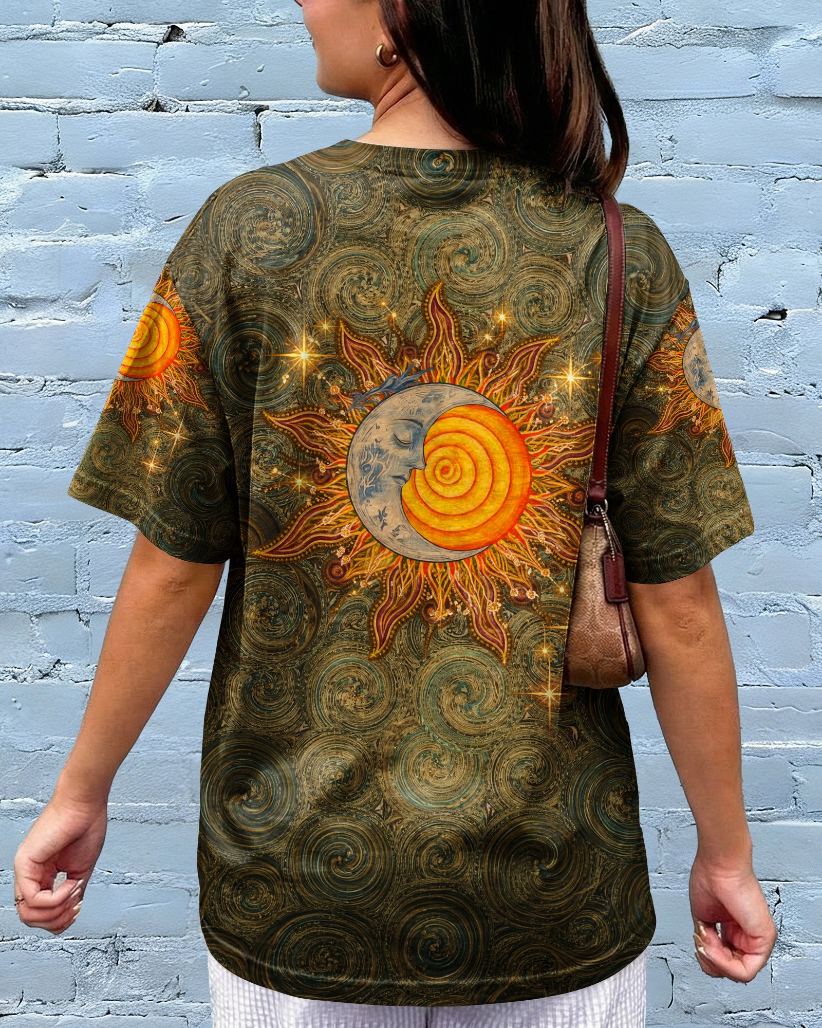 BOHO HIPPIE SUN AND MOON ALL OVER PRINT  - TLNO2003261