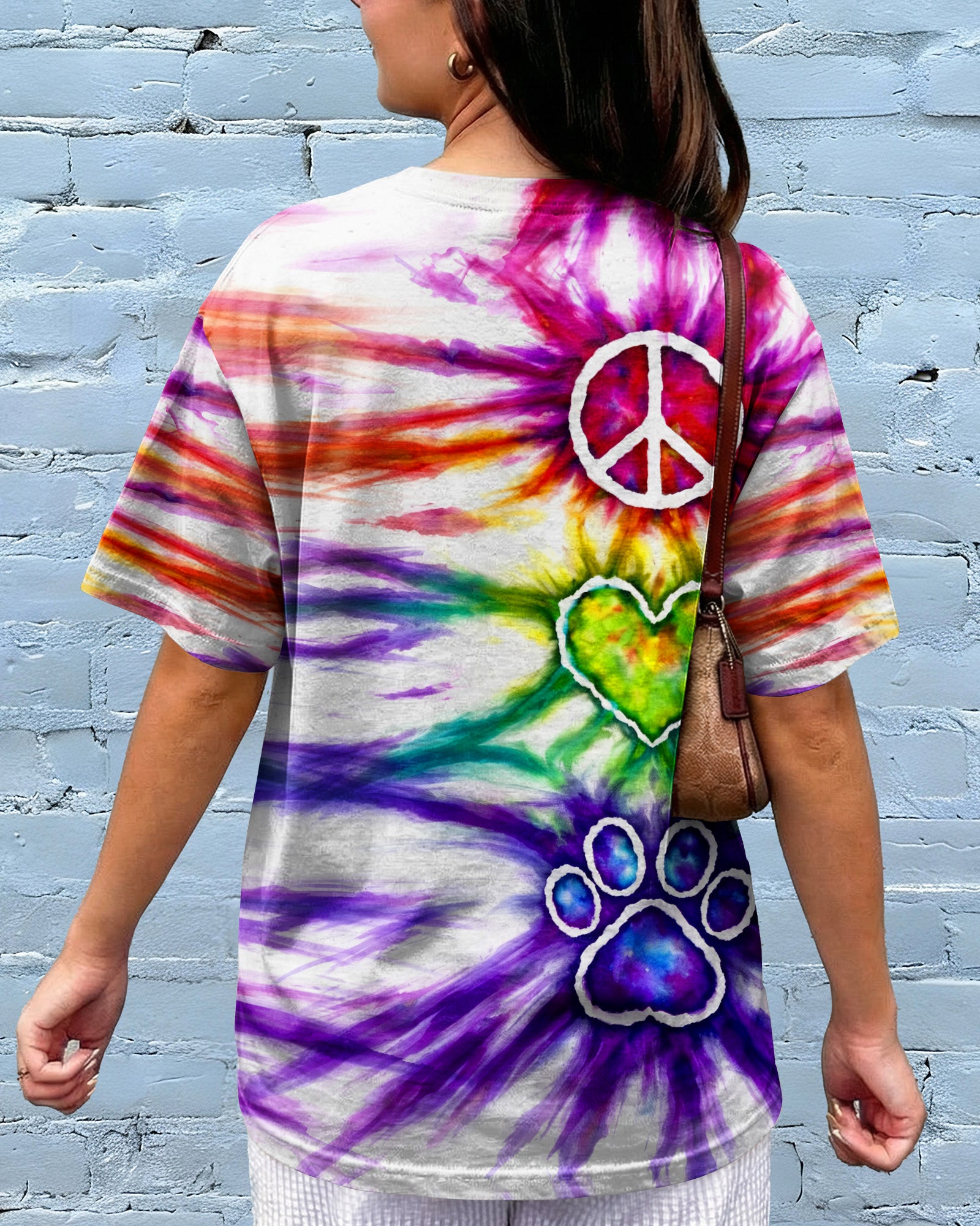 PEACE LOVE PAW PRINT SWIRL ALL OVER PRINT - TLHG2003263