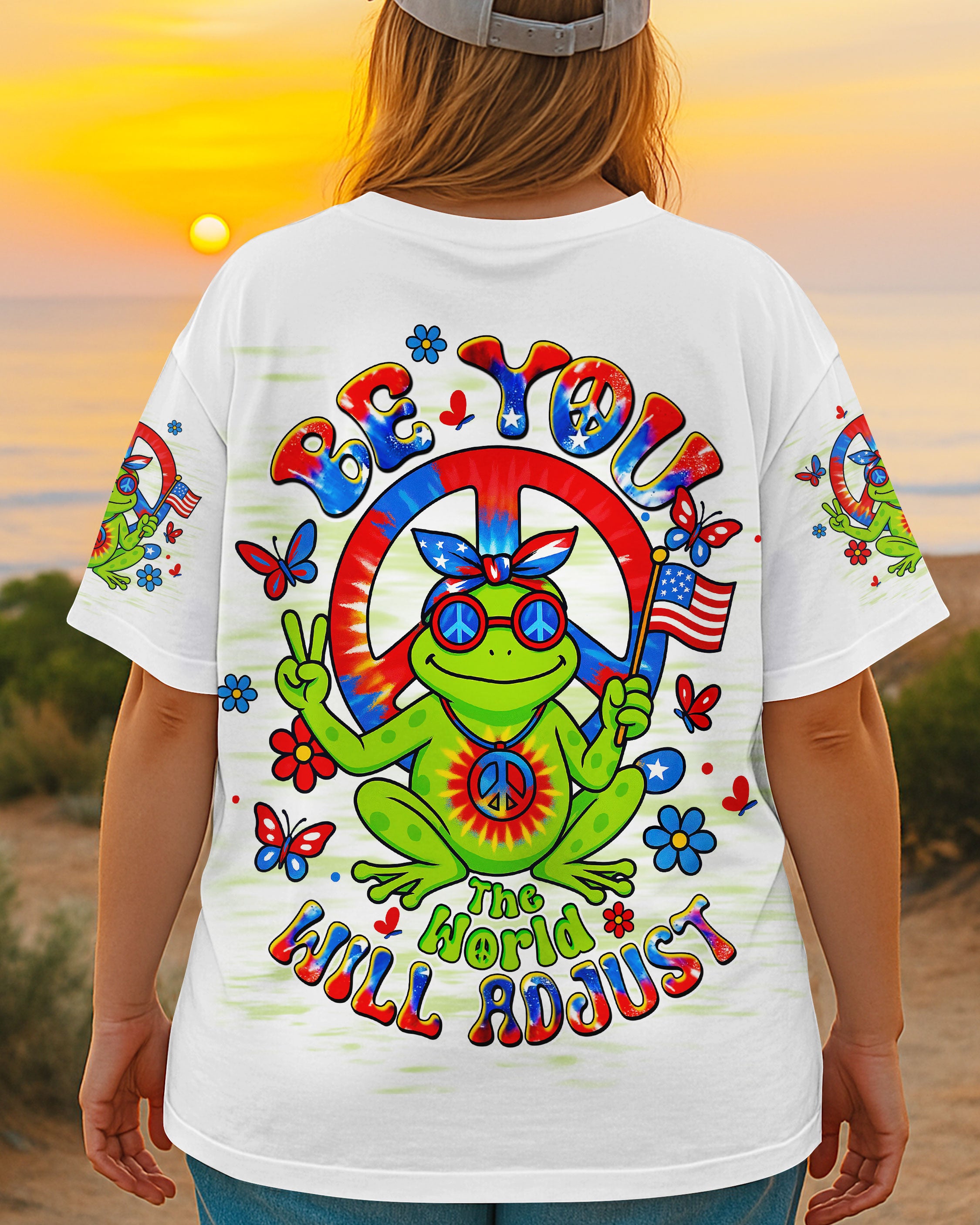 BE YOU THE WORLD WILL ADJUST FROG ALL OVER PRINT - TLTW0306253