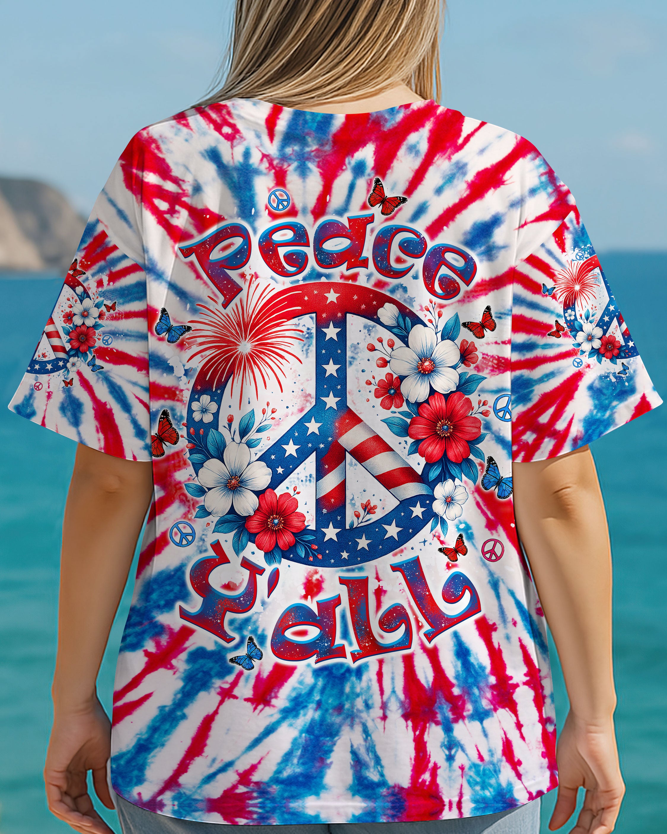 PEACE Y'ALL TIE DYE ALL OVER PRINT - TLTW0705252