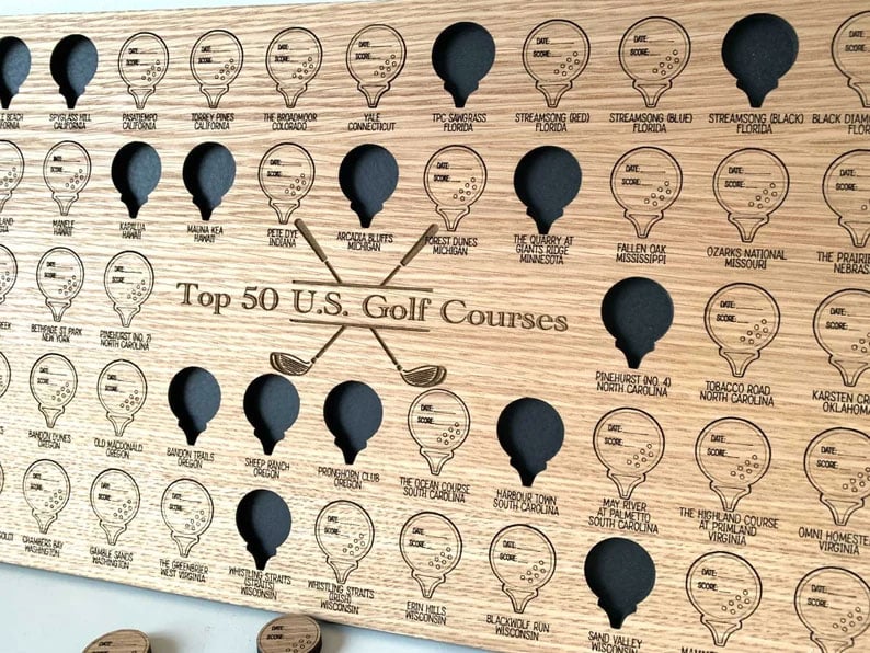 🔥Hot Sale 50% OFF Now - Top 50 Golf Courses in the United States Bucket List Board