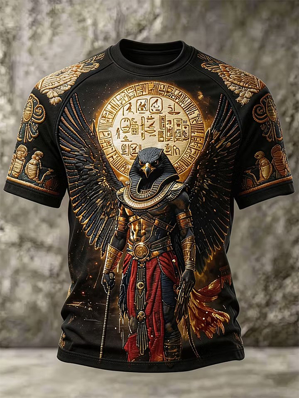 Men's Ancient Egyptian Mythology Horus Print T-Shirt