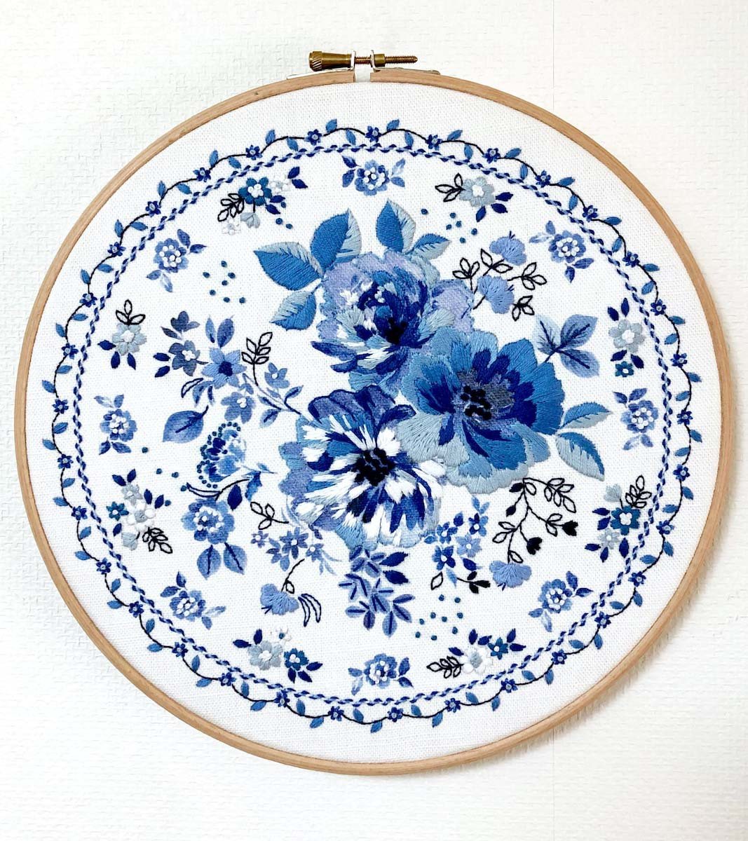 🔥LAST DAY 50% OFF - Blue Floral Embroidery Kit