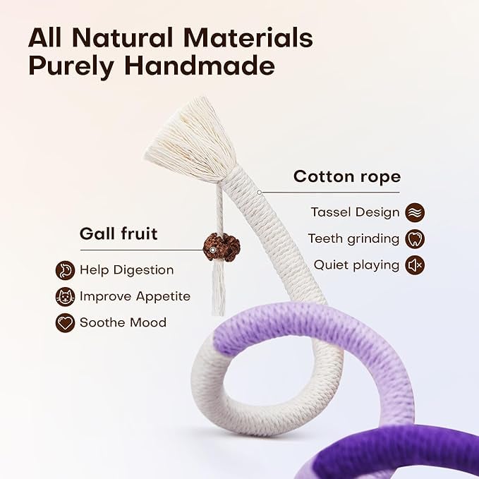 Catnip Chew Rope Toy - Natural, Safe Tooth Cleaner for Indoor Kittens