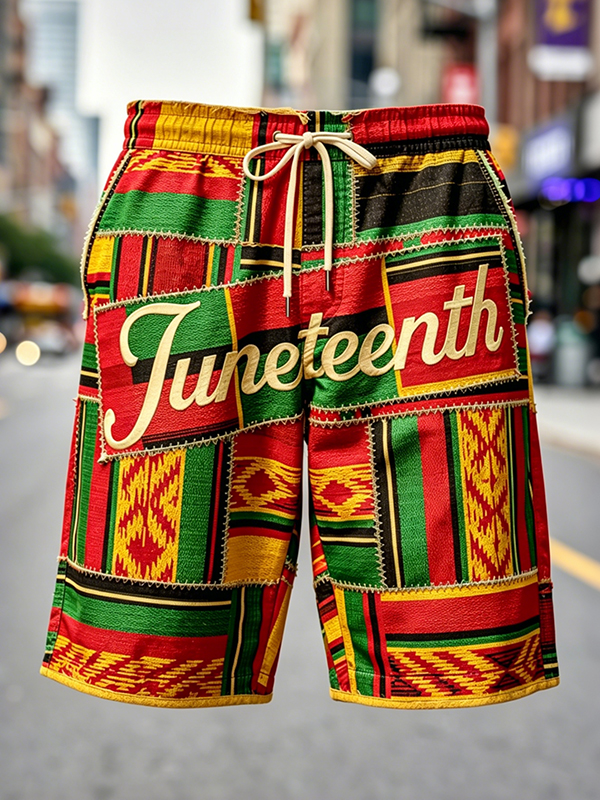 Men's Juneteenth Ethnic Patterns Art Print Casual Shorts