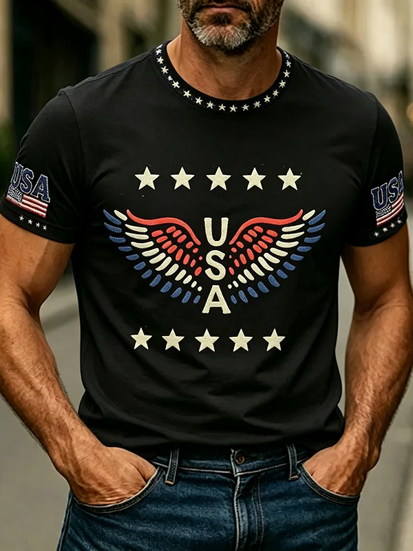 Men's USA Wings Art Print T-Shirt